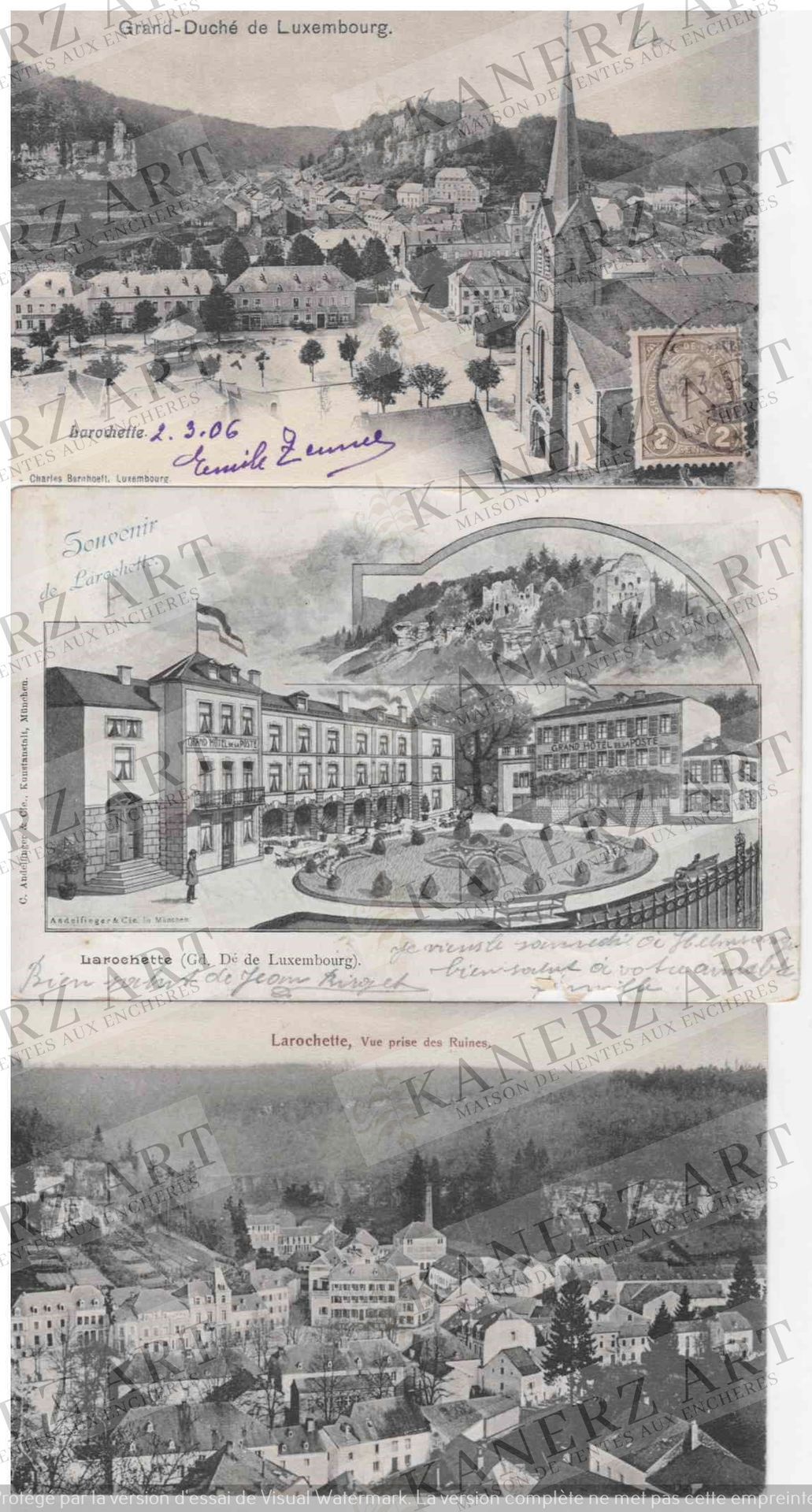 Null LAROCHETTE: 1. Vista dalla Gibilterra, Büchler-Reuland, 1910, 2. Casa signo&hellip;