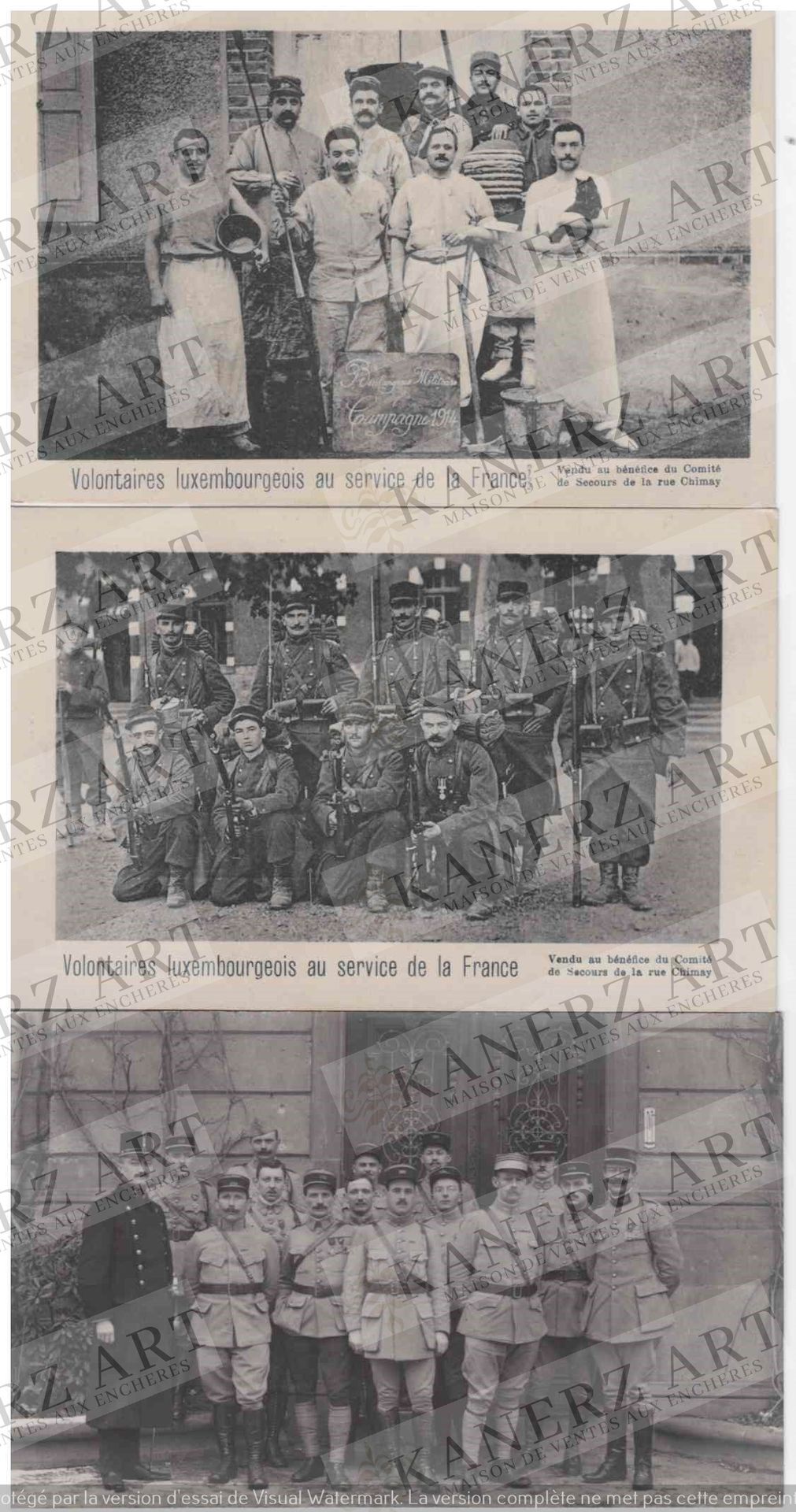 (WAR I) Volontaires luxembourgeois au service de la France : 3x Boulangerie Mili&hellip;