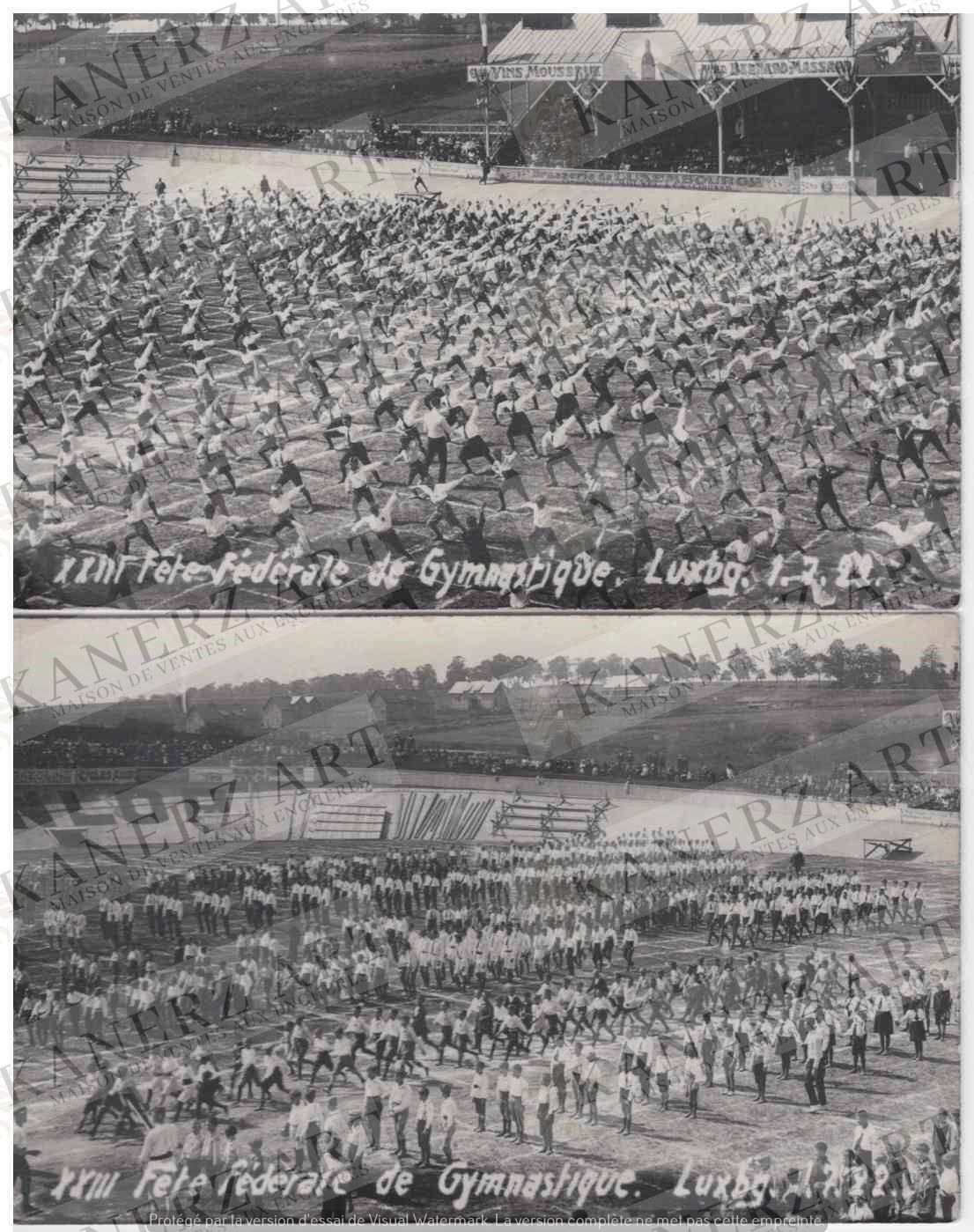 Null (体育/体操）2张卢森堡第23届联邦体操节的照片，1922年7月1日