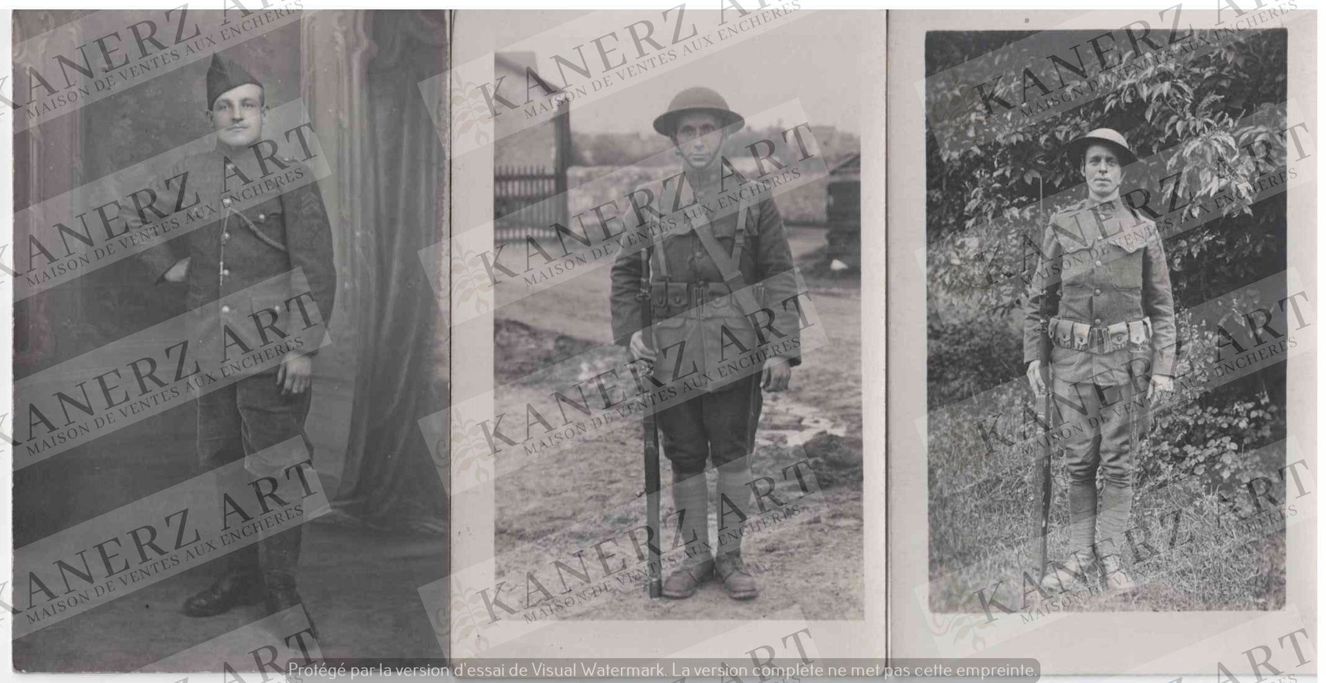 Null (GUERRA I) 7 carte fotografiche di soldati stranieri