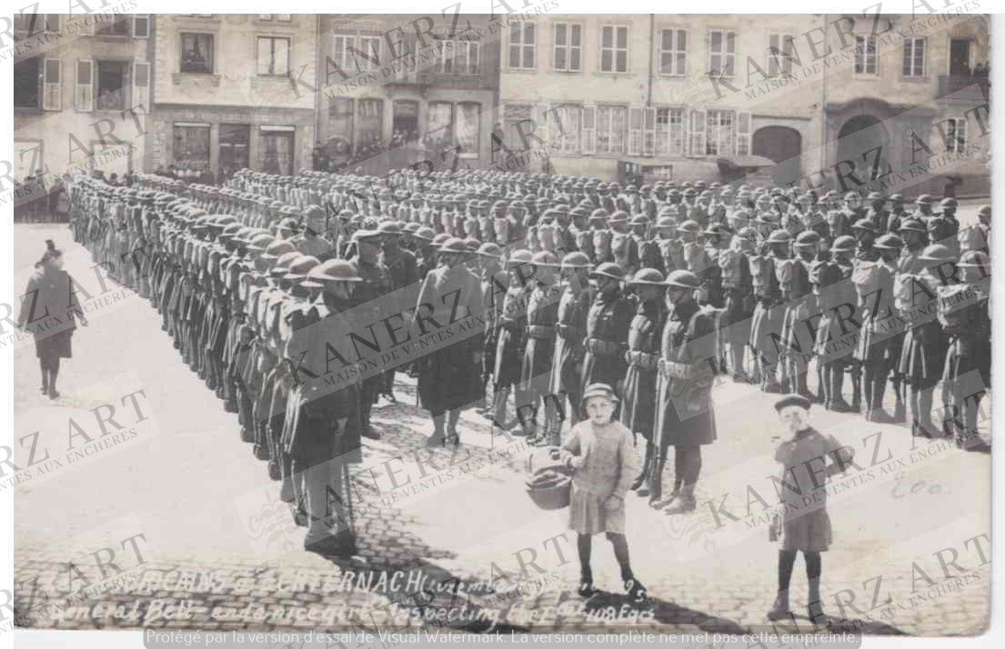 Null (GUERRA I) Foto scheda Gli americani in Echternach (Lussemburgo) aprile 191&hellip;