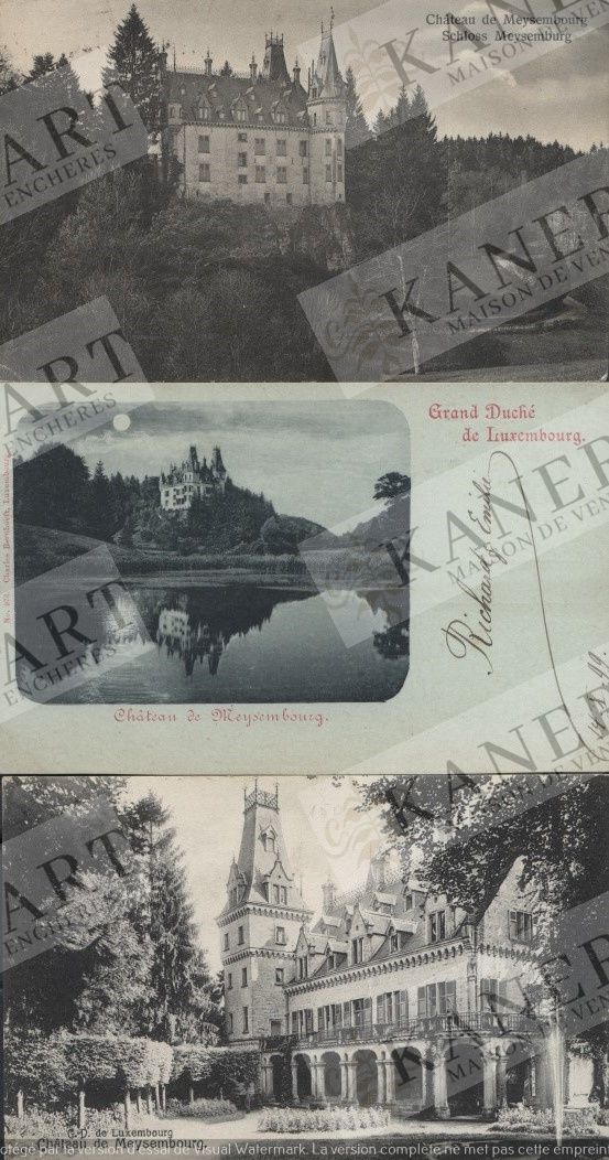 MEYSEMBOURG : Ensemble de 28 cartes du château de Meysembourg, de 1898 à 1925