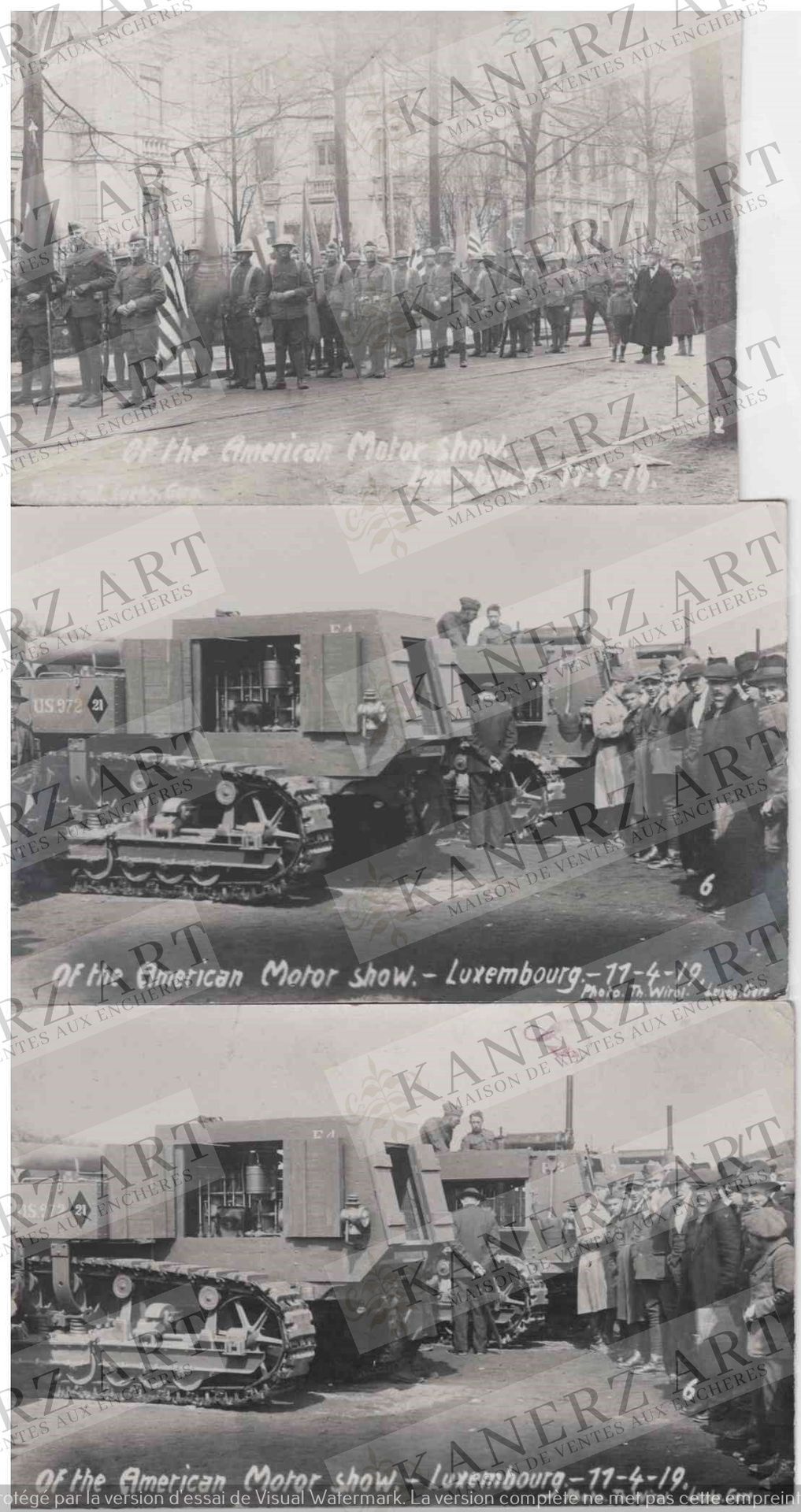 Null (第一战)8张美国汽车展的照片，1919年4月11日，维罗尔(5个不同型号)