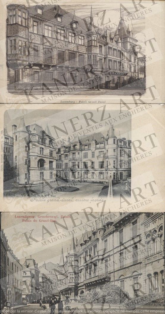 Null PALACIO: 1. Dibujo, Stengel Co. (Dresde), ca. 1905, 2. Vista de la fachada,&hellip;