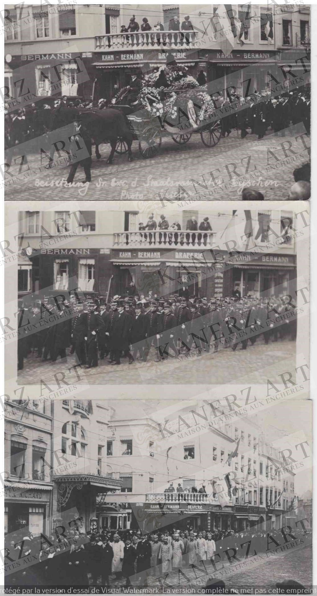 (WAR I) 10 cartes photos des funérailles du ministre d'Etat Eyschen : 6x devant &hellip;