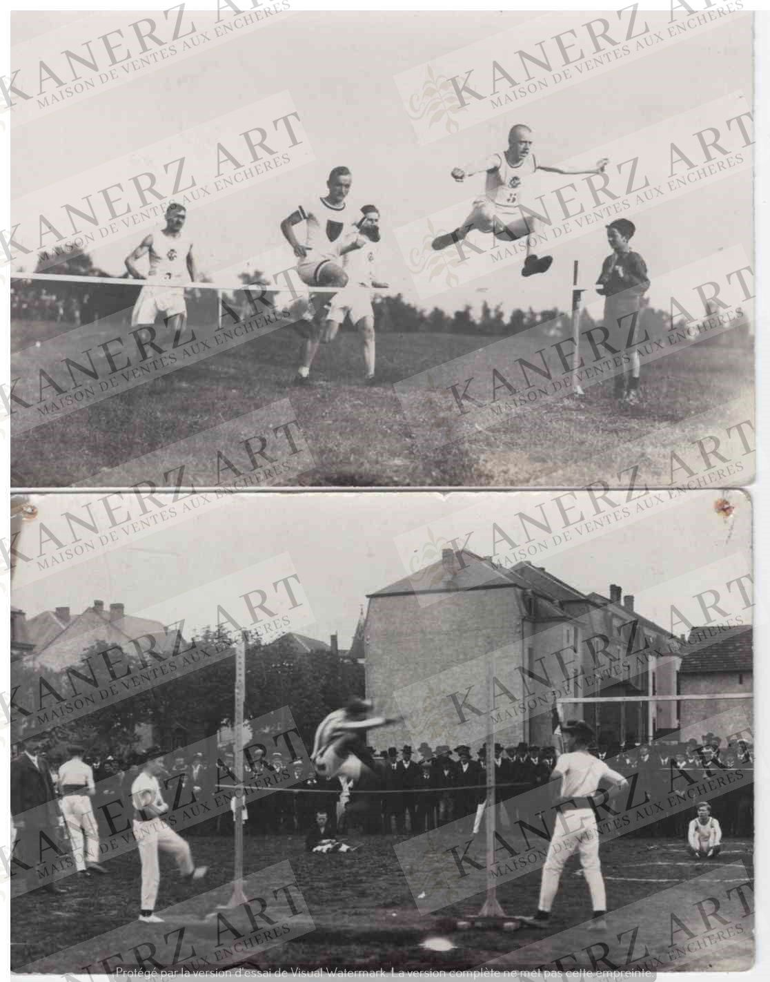 (SPORT/CROSS/SAUT) 1. 2x Cartes photos de coureurs cross country, ca. 1917, 2. C&hellip;