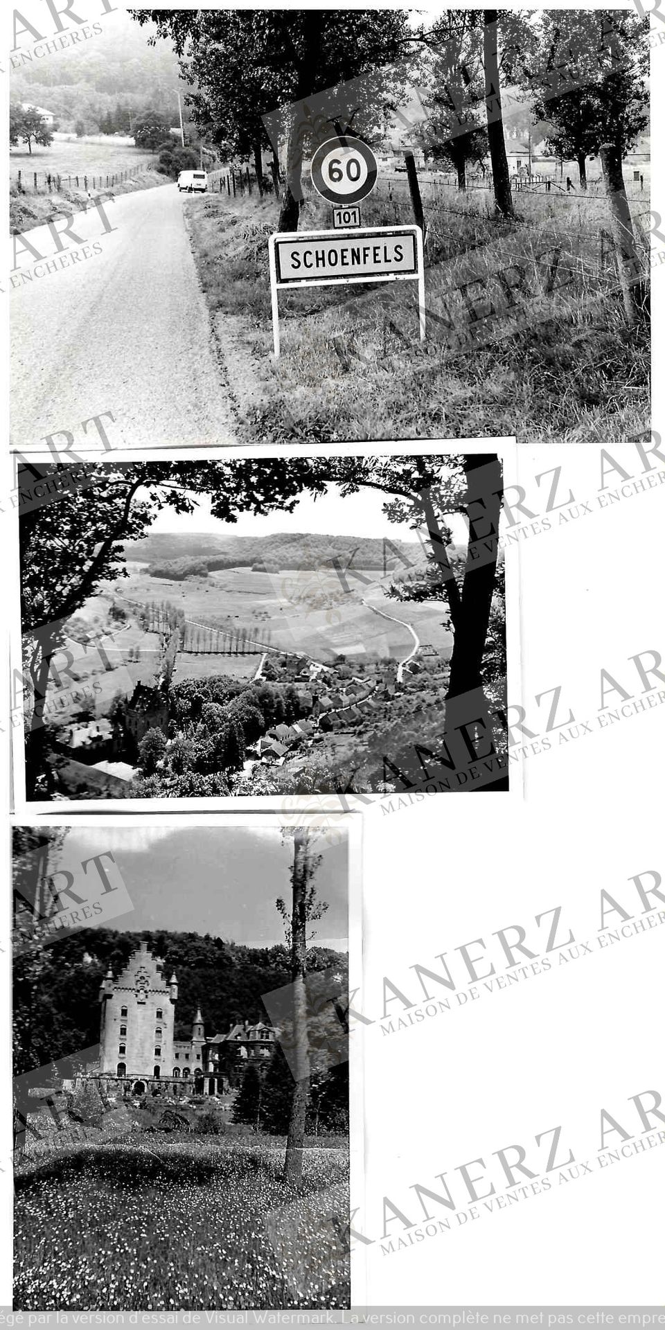 Null (PHOTO/F. MERSCH) Set of 4 photos of the village of SCHOENFELS (Jubilee of &hellip;