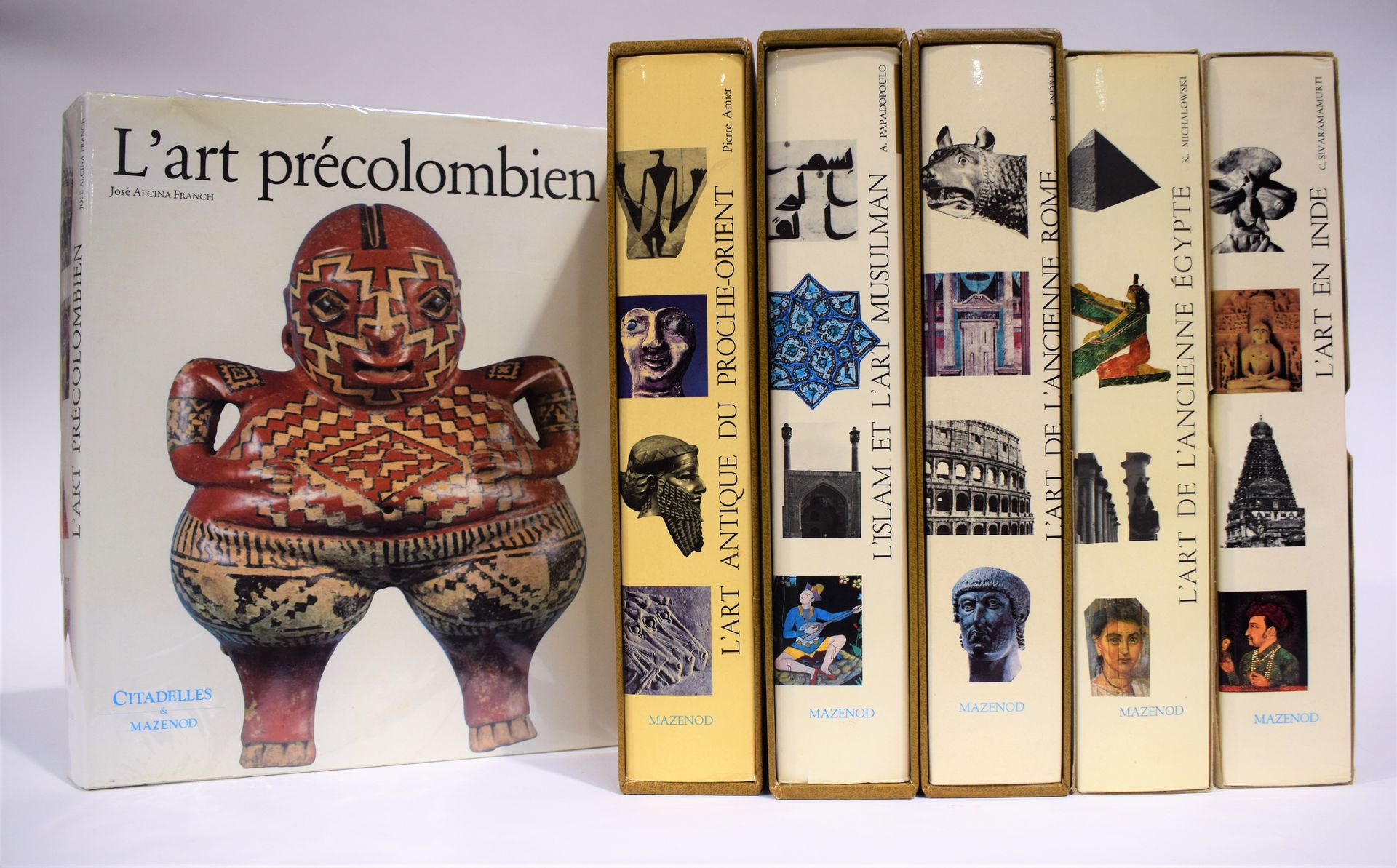 Null (书籍）一套6本MAZENOD书籍：1.伊斯兰教和穆斯林艺术，2.古代近东艺术，3.前哥伦比亚艺术，4.印度艺术，5.古埃及艺术，6.

|

(书籍&hellip;