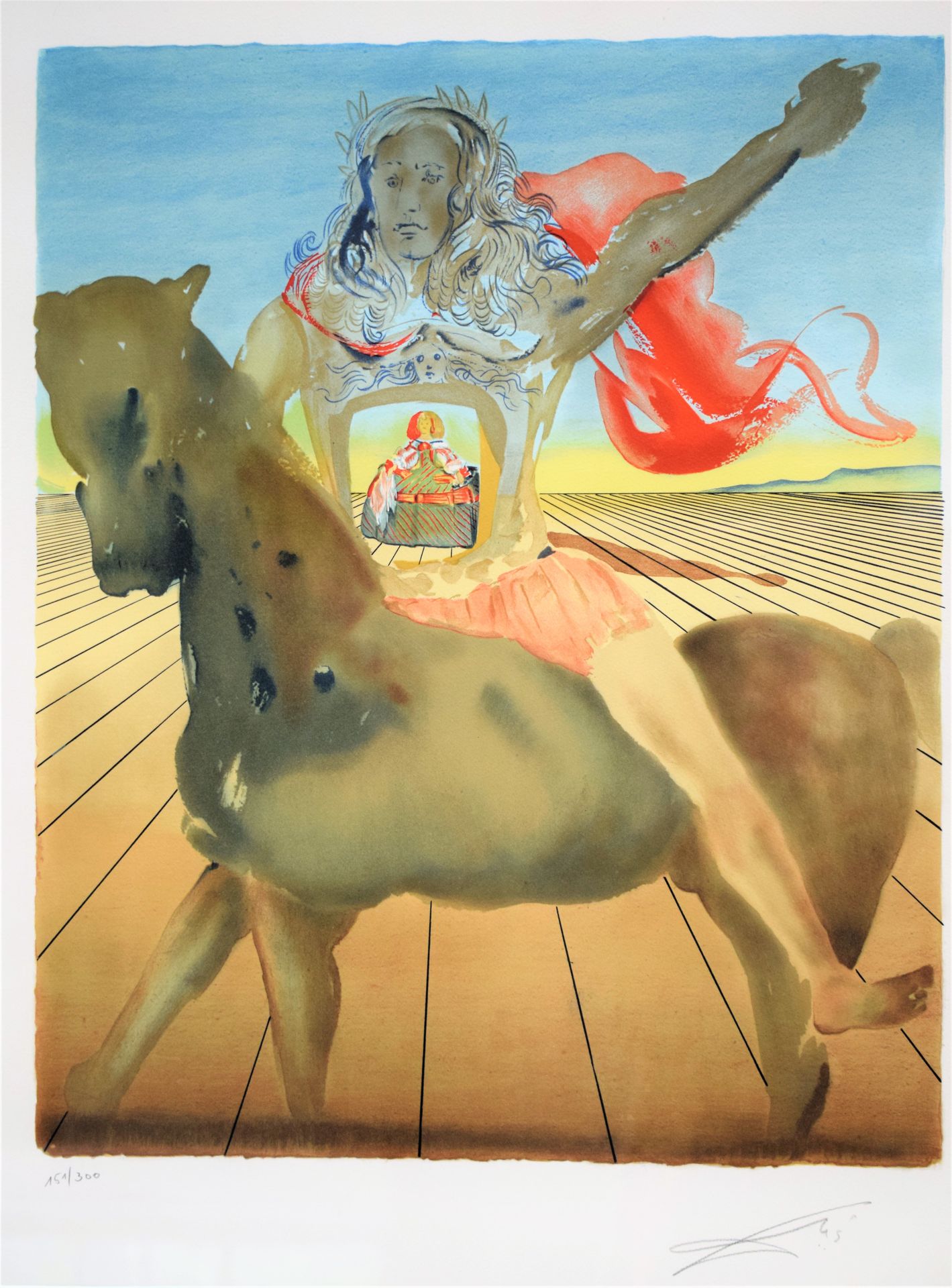 Null Salvator DALI (1904-1989), Cavalier, Lithograph, signature lower right and &hellip;