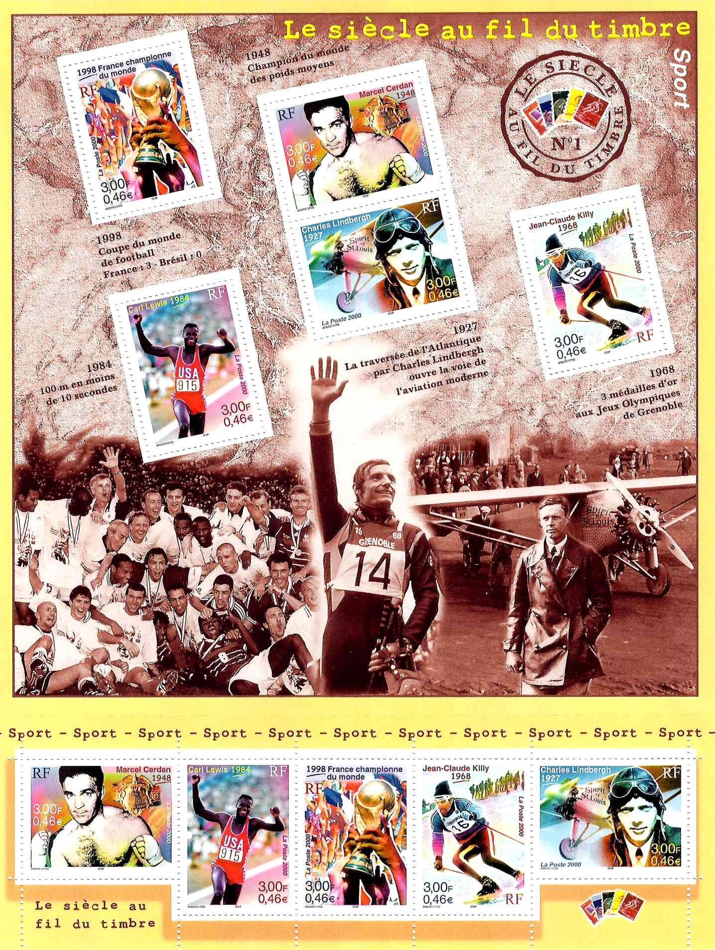 Null BRIEFMARKEN. Das Jahrhundert im Spiegel der Briefmarken I - Sport 2000 - 10&hellip;