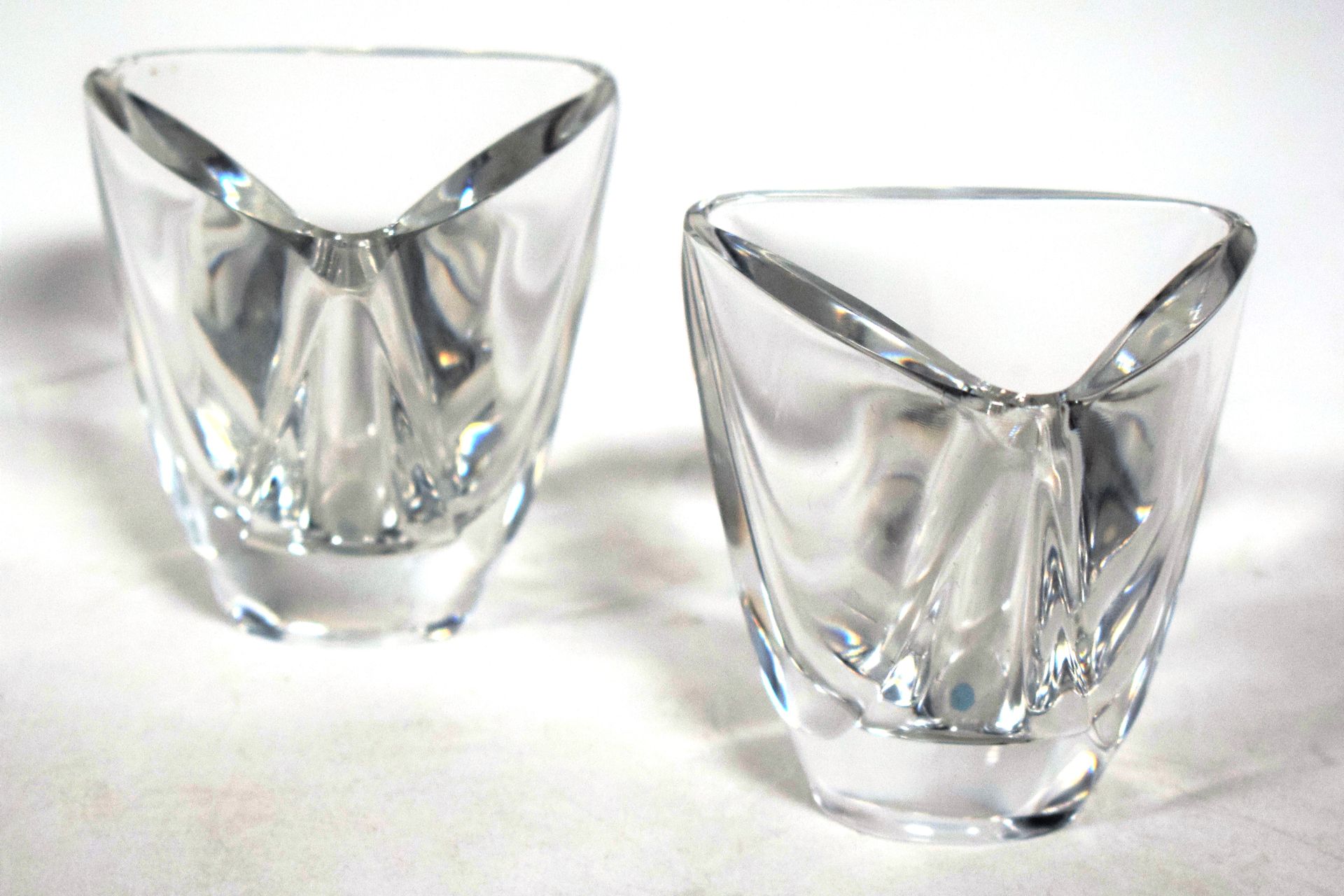 Null VAL SAINT LAMBERT: set di 2 piccoli vasi da senape in cristallo con bordo t&hellip;
