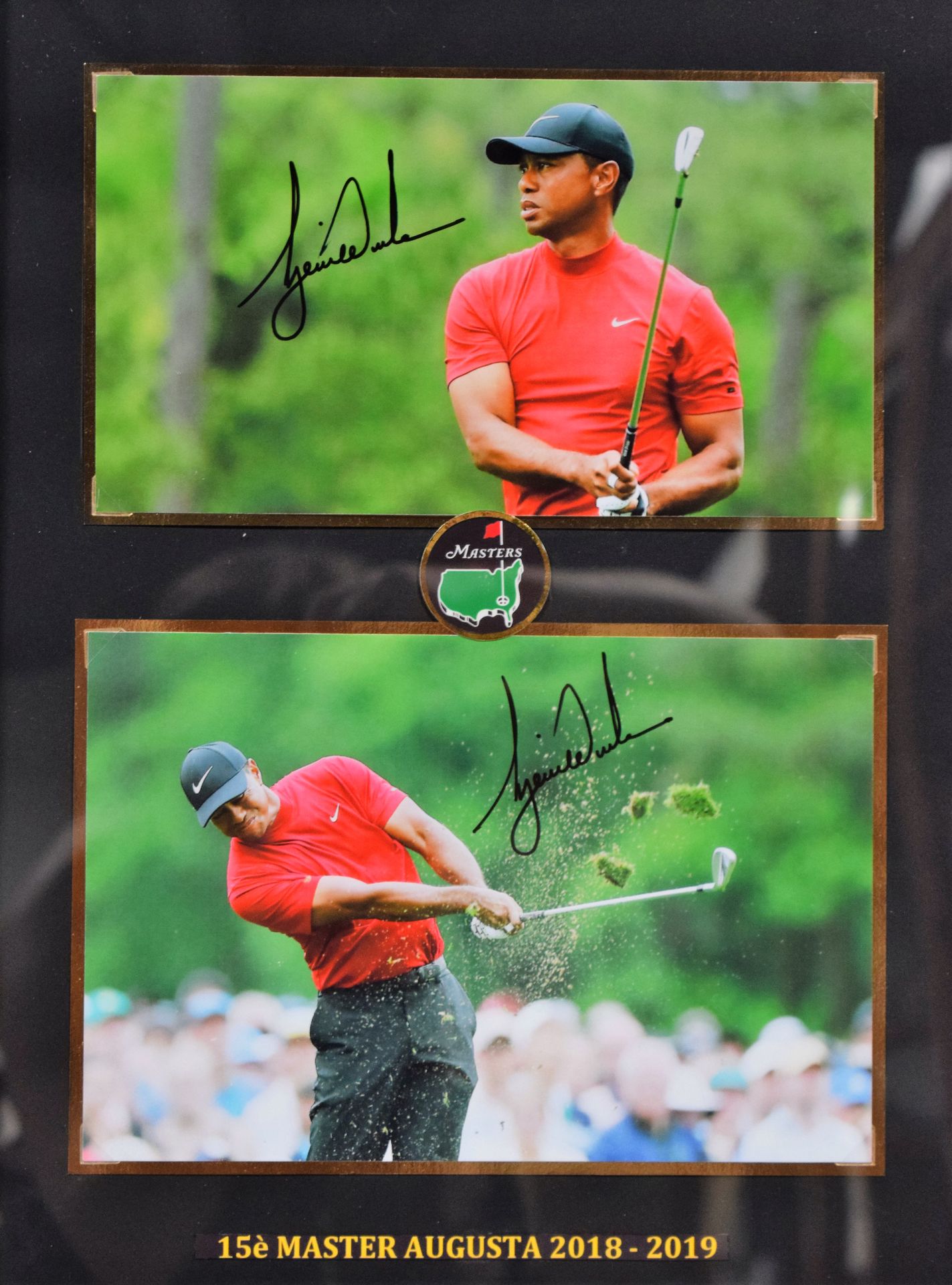 Null (SPORT/PHOTOGRAPHY) Tiger WOODS : two original color photographs signed by &hellip;