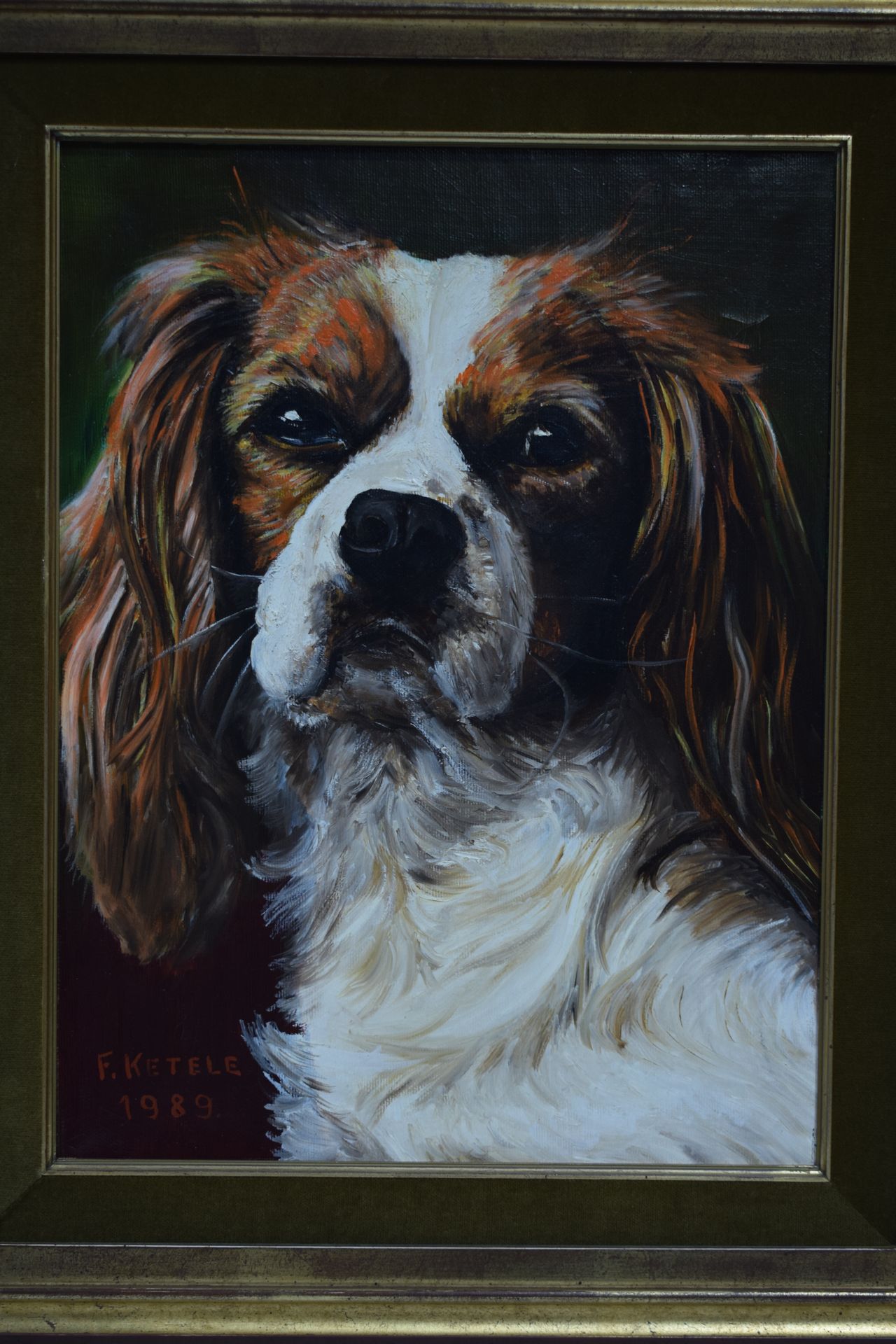 Null F. KETELE, Cavalier King Charles, oil on canvas signed and dated 1989 lower&hellip;