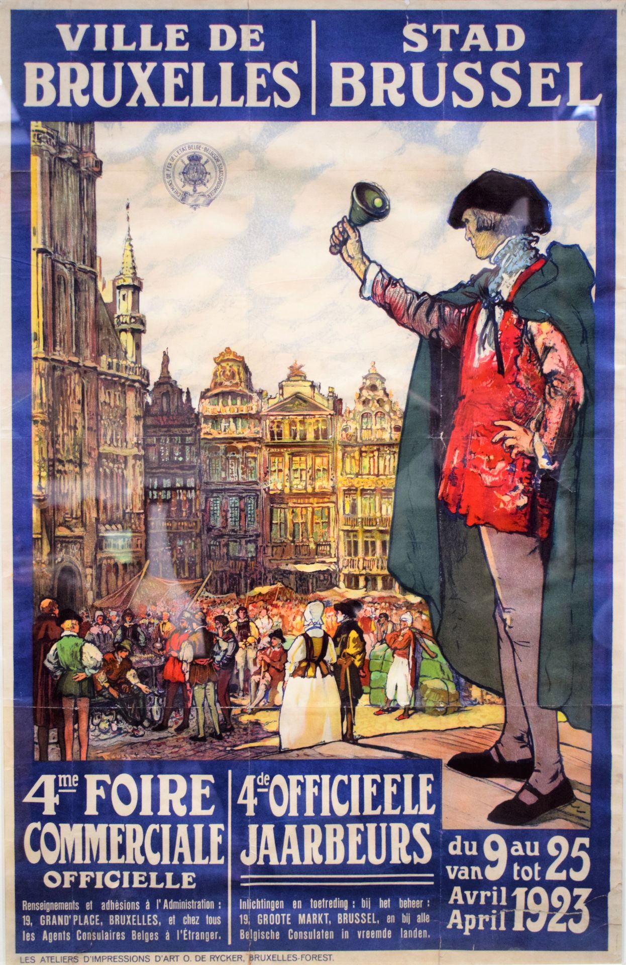 Null (海报）"布鲁塞尔市--1923年4月9日至25日第4届官方商业论坛 "海报，带框架，114 x 78厘米

|

(海报）"布鲁塞尔市--1923年&hellip;