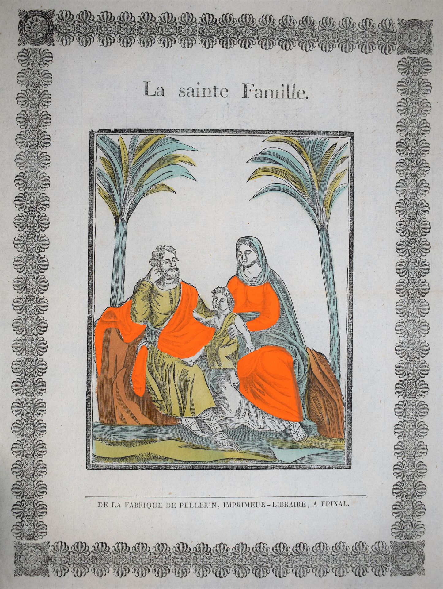 Null Cuadro de Epinal "La Sagrada Familia", de la fábrica PELLERIN, Imprenta-Lib&hellip;