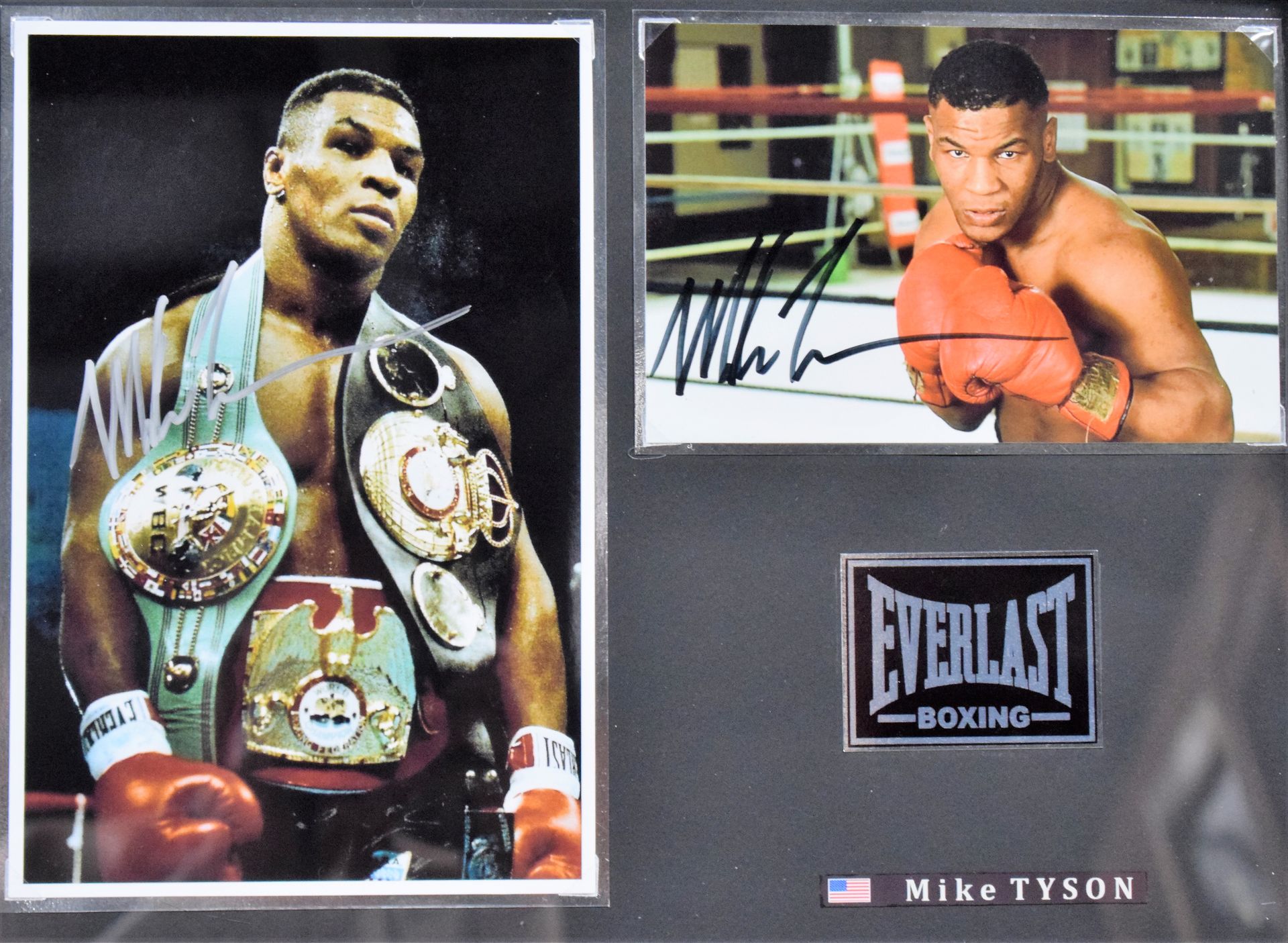 Null (SPORT/PHOTOGRAPHY) Mike TYSON : two original color photographs signed by M&hellip;