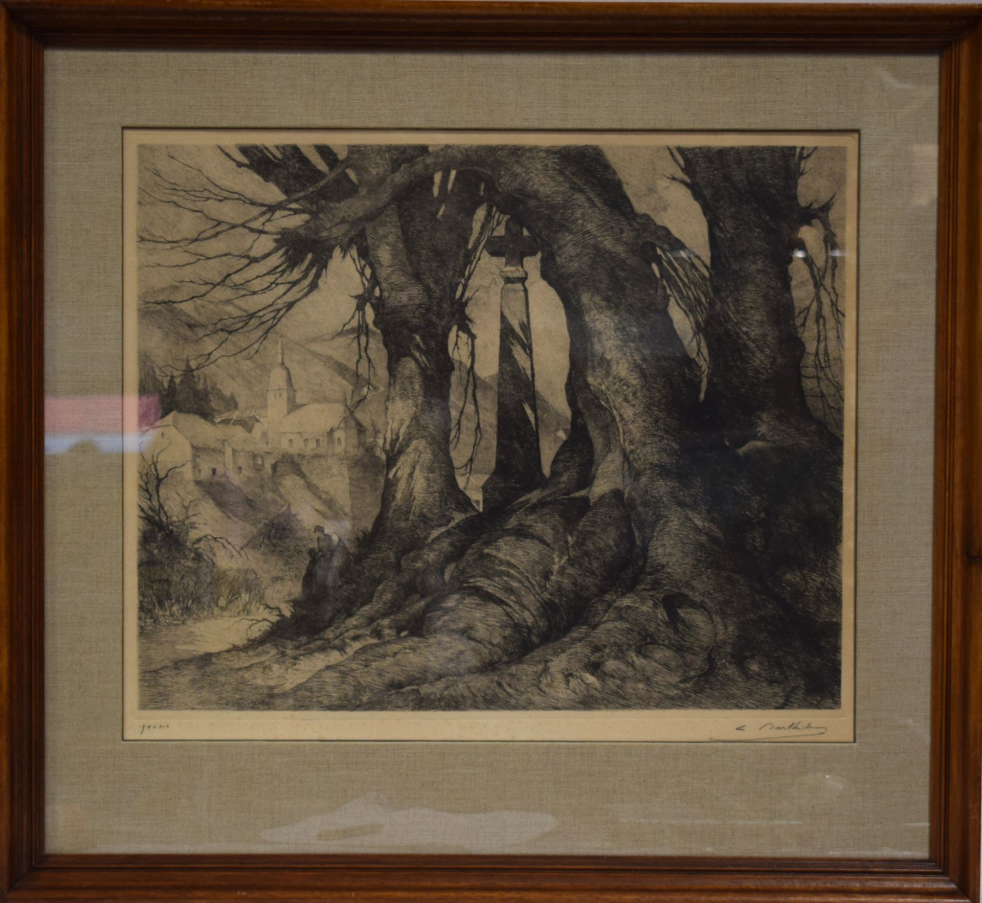 Null Camille BARTHELEMY (1890-1961)，《十字架》，蚀刻版，右下角有签名，左下角有94/100字样，52 x 62 cm

|
&hellip;