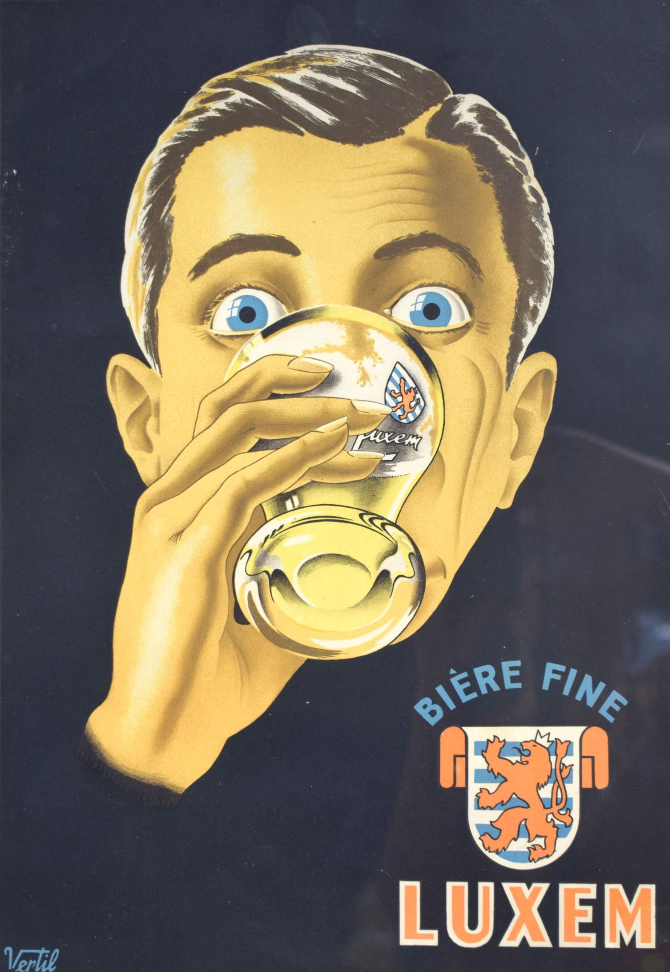 Null (BEER) Beer poster "LUXEM, fine beer", 1930s, by VERTIL, Etablissement Lith&hellip;