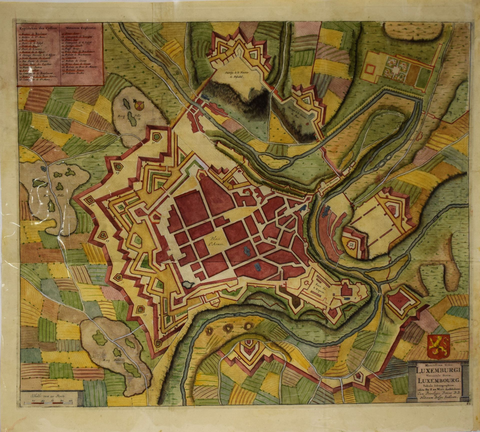 Null (PLAN) Stadtplan von Luxemburg "Munitissimae Urbis. Luxemburgi. Vernacula D&hellip;