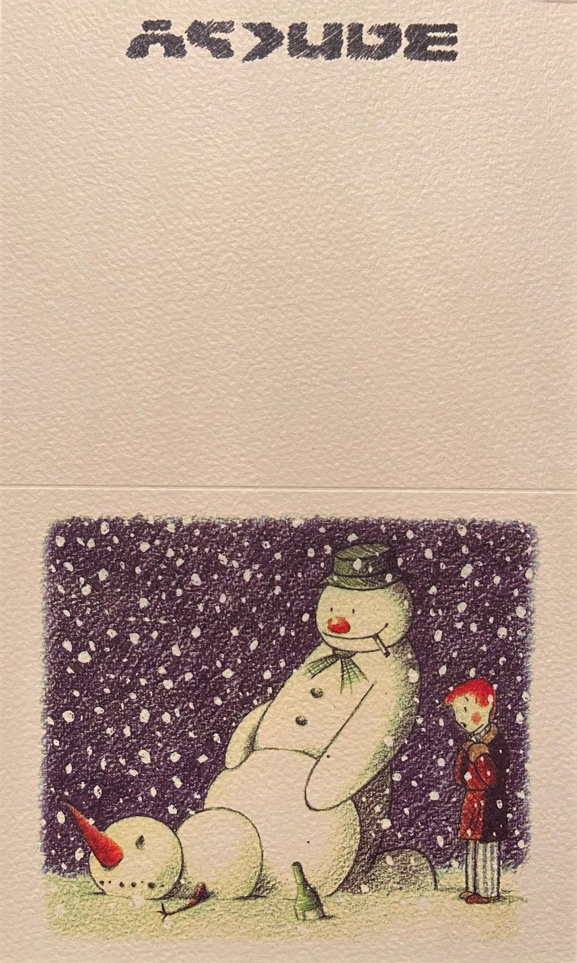 Null BANKSY (after), Rude Snowman, 2005, Print on paper, Postcard with signature&hellip;
