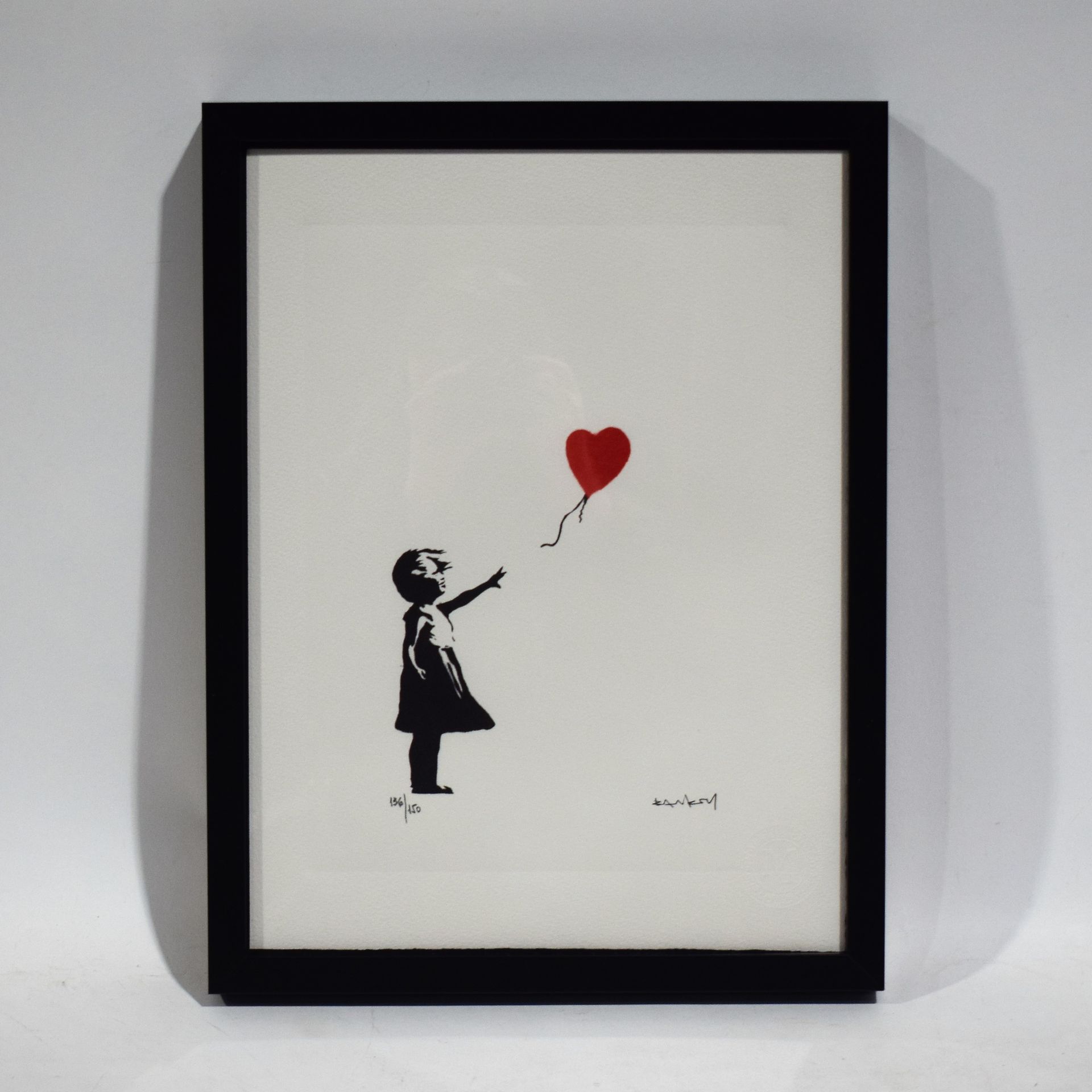 Null BANKSY (d'après), Girl with red Balloon, Serigraph, justified 136/150 in pe&hellip;