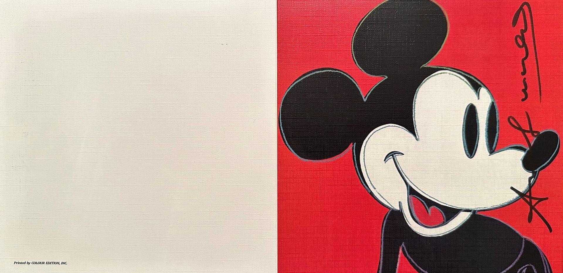 Null Andy Warhol (n.), Mickey Mouse, Einladungskarte für die Ausstellung "A Prin&hellip;