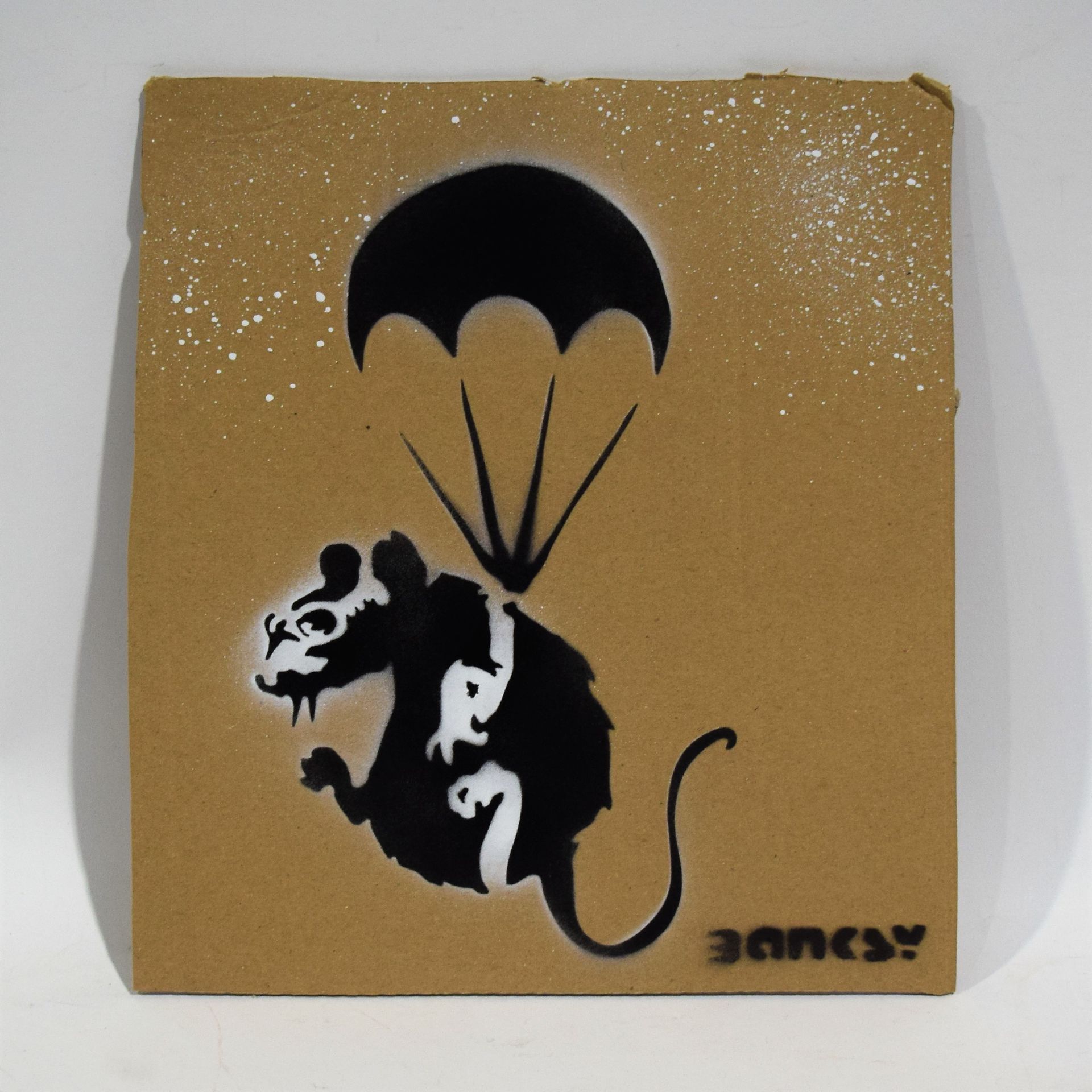 Null BANKSY (after), Dismal Canvas, 2015, Stencil on cardboard, Souvenir object &hellip;