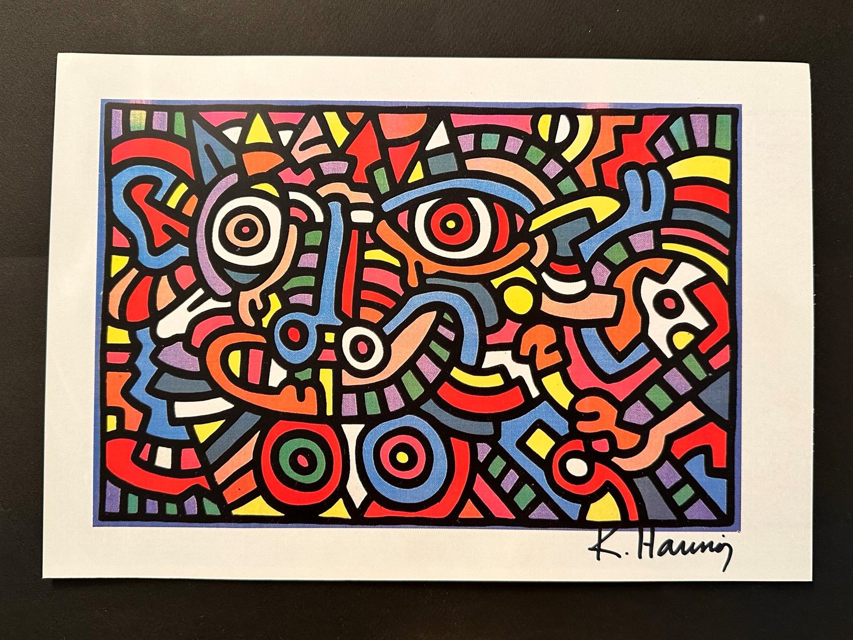 Null Keith HARING (after), Animal, Offset print, signed in black marker lower ri&hellip;