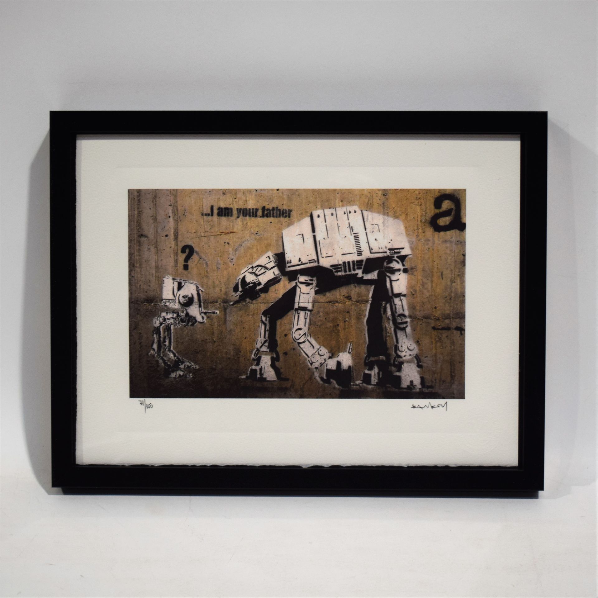 Null BANKSY (d'après), I am your father, Serigraph, justified 71/150 in pencil a&hellip;