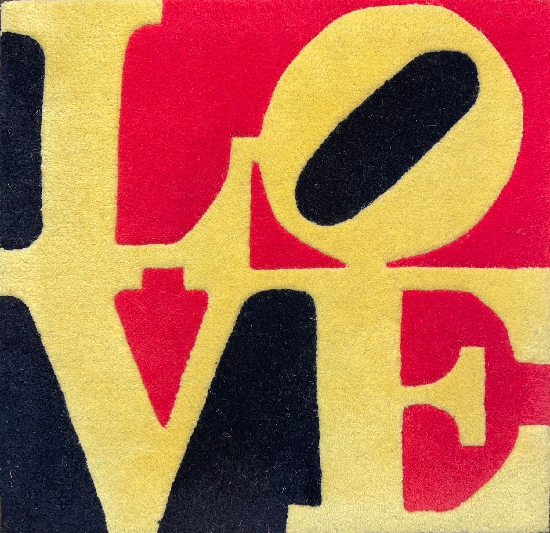 Null Robert INDIANA (dopo), HELIOTHERAPY LOVE, Tappeto in lana cardato a mano co&hellip;
