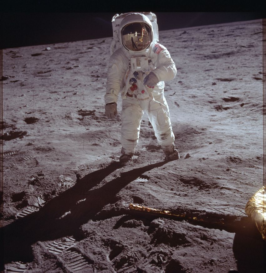 Null (NASA.RARE.LARGE FORMAT.MOON.APOLLO 11.ALDRIN) 阿波罗11号任务。阿波罗11号任务中最著名的照片，显示宇&hellip;