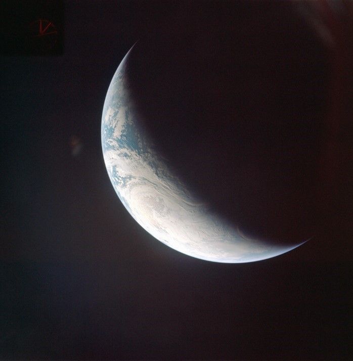 Null (NASA. RARE. LARGE FORMAT. EARTH. APOLLO 4) Photograph of a crescent of Ear&hellip;