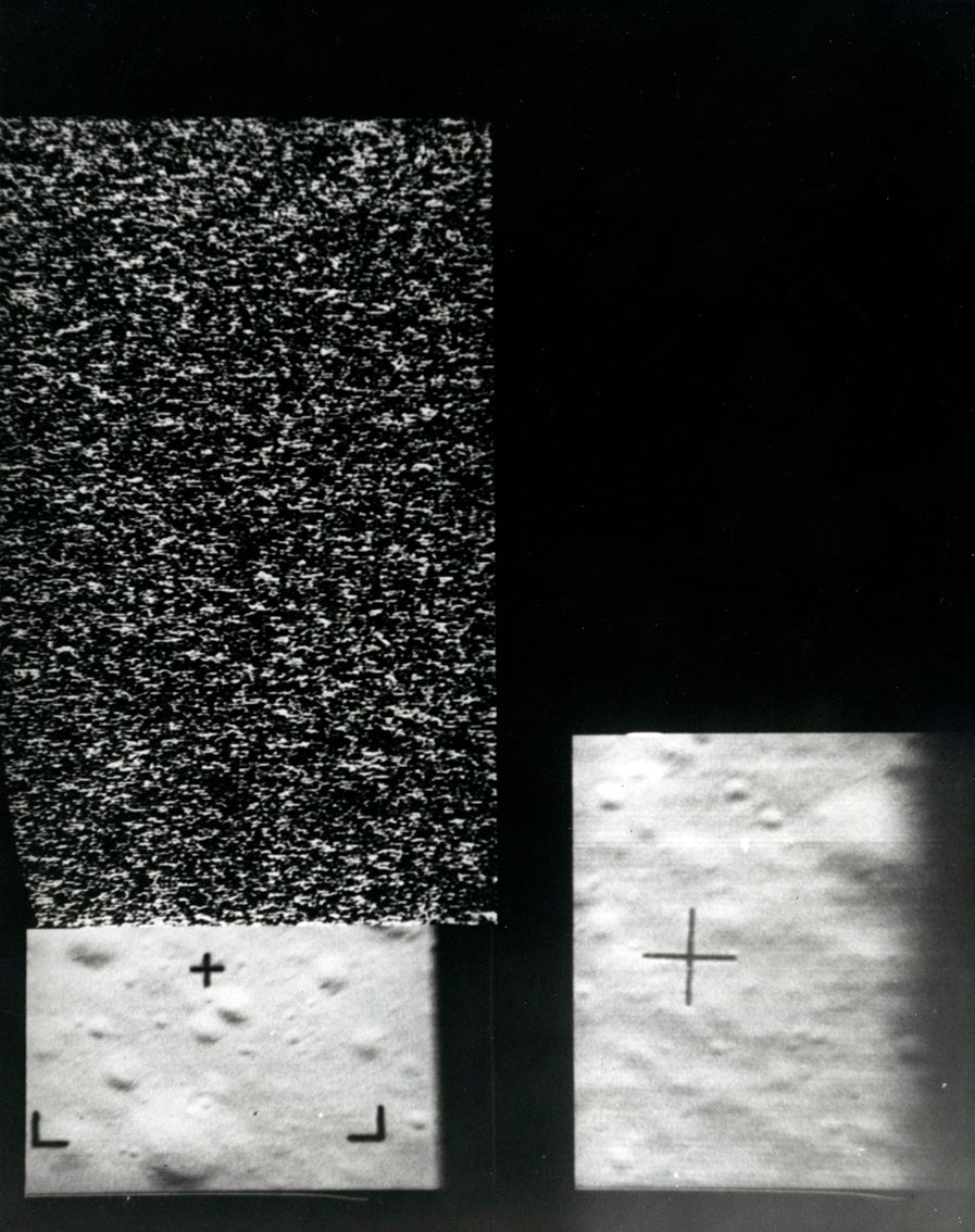 Null (NASA.MOON.RANGER VII) 1964年7月31日，RANGER VII探测器撞击月球前的最后一张照片。复古的银质印刷品。背面有NAS&hellip;