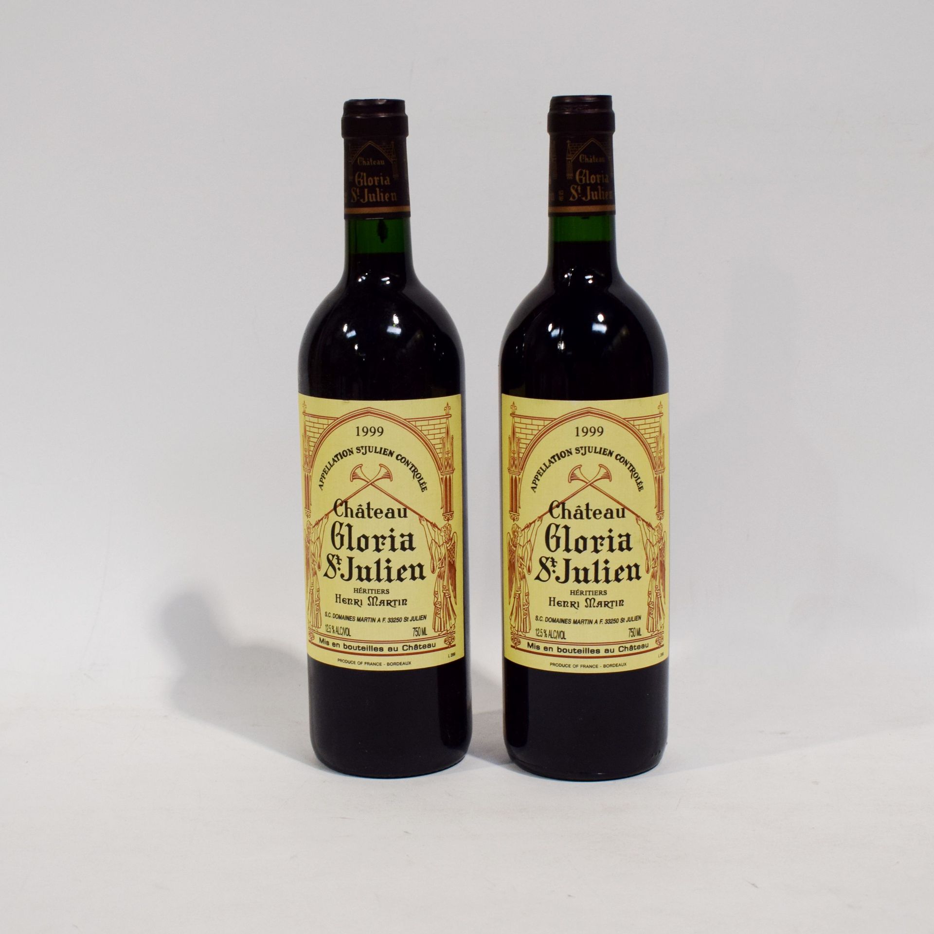 Null (SAINT-JULIEN) Lote de 2 botellas de Château GLORIA, Appellation Saint-Juli&hellip;