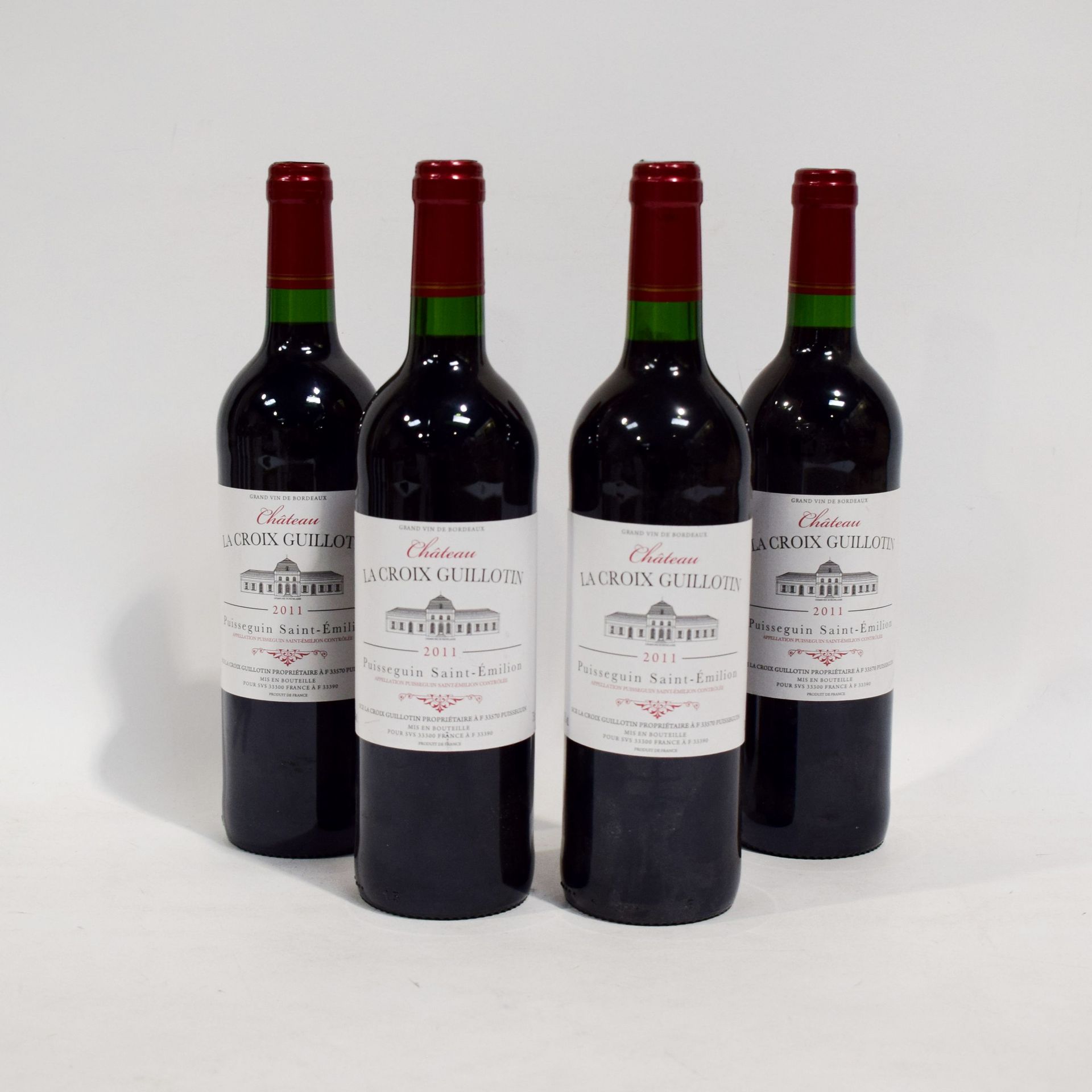 Null (SAINT-ÉMILION) Set di 4 bottiglie di Château LA CROIX GUILLOTIN, Appellati&hellip;