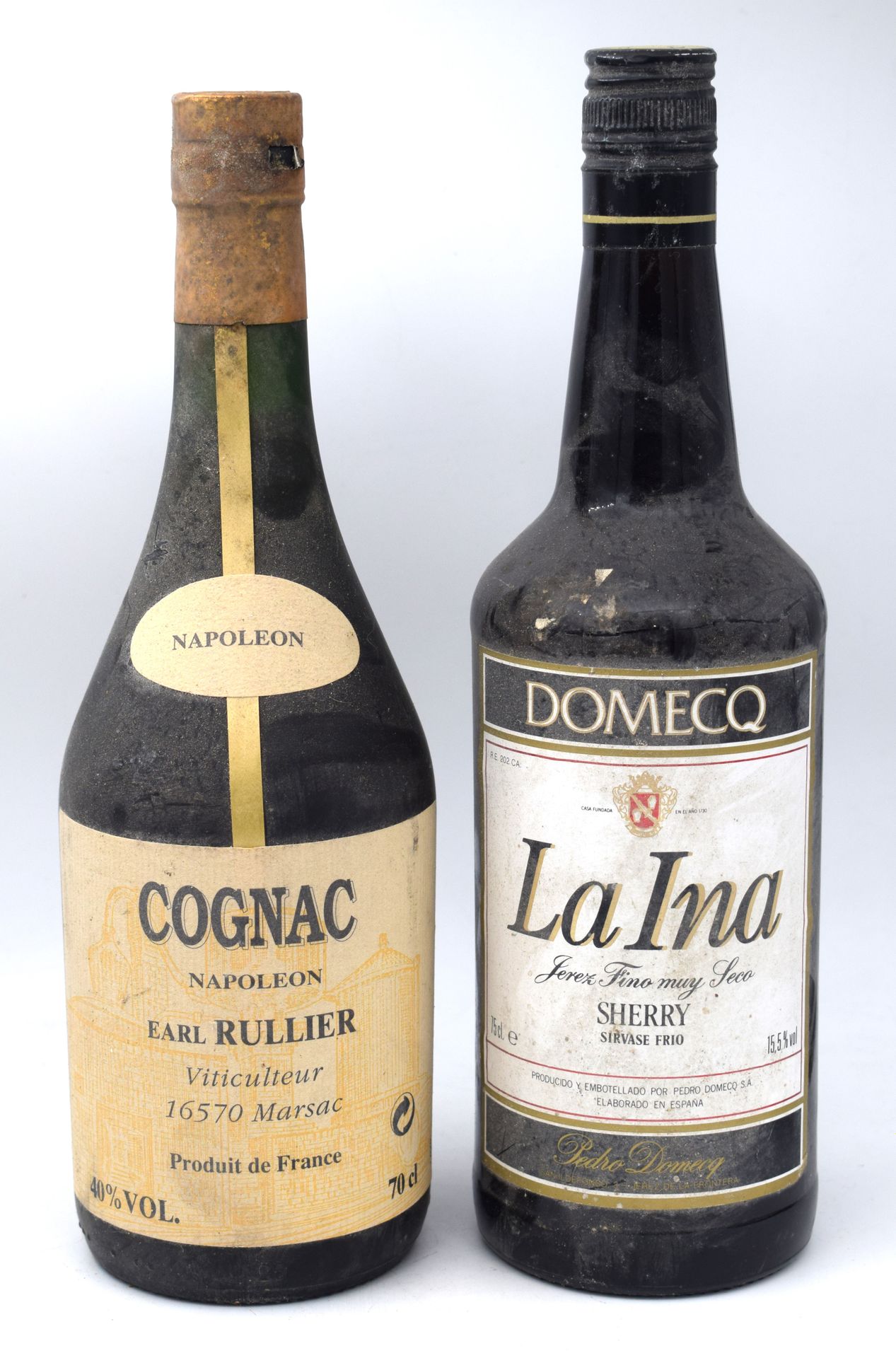 Null (COGNAC) Bottle of Napoleon Cognac, Eurl RULLIER, 70 cl + Bottle SHERRY DOM&hellip;