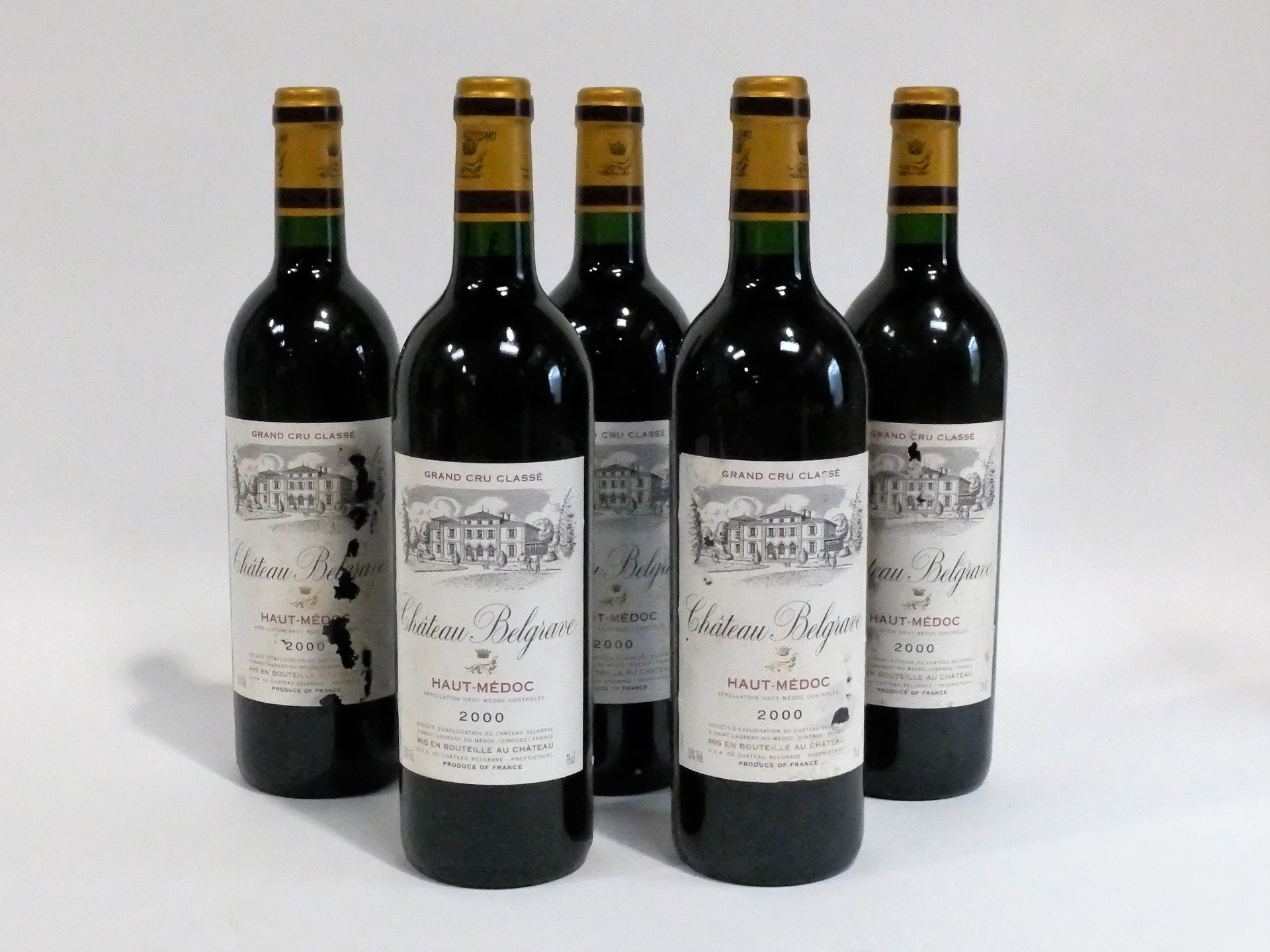Null (HAUT-MÉDOC) Lote de 5 botellas de Château BELGRAVE, 5º Grand Cru Classé de&hellip;
