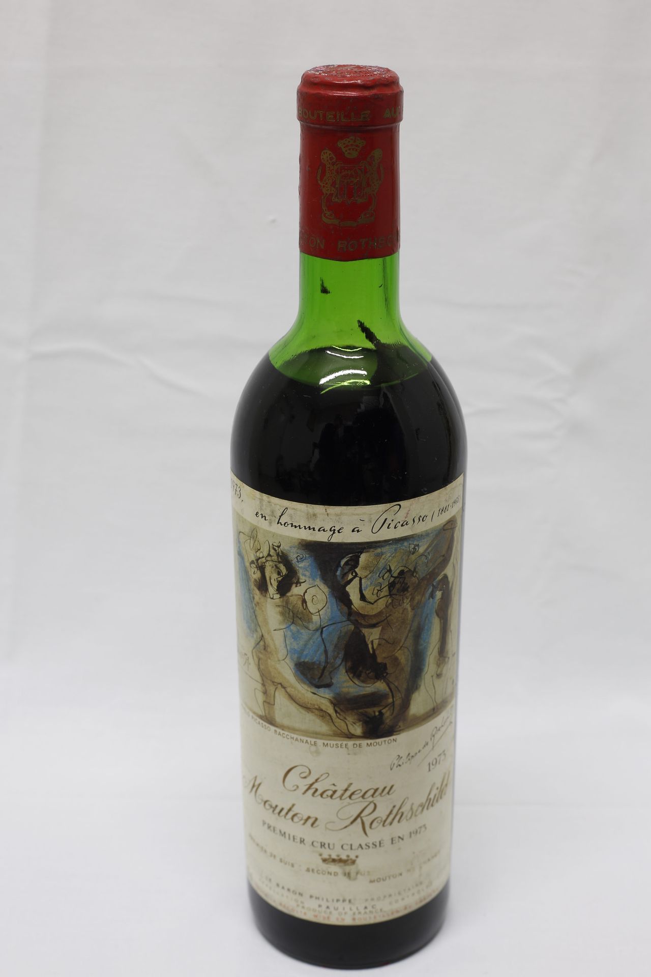 Null (PAUILLAC) Flasche des Château MOUTON ROTHSCHILD, Jahrgang 1973 mit dem von&hellip;