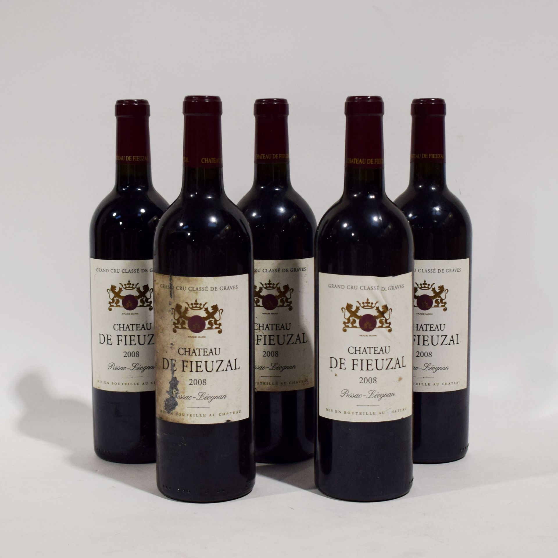 Null (PESSAC-LÉOGNAN) Set of 5 bottles of Château DE FIEUZAL, Grand Cru Classé d&hellip;