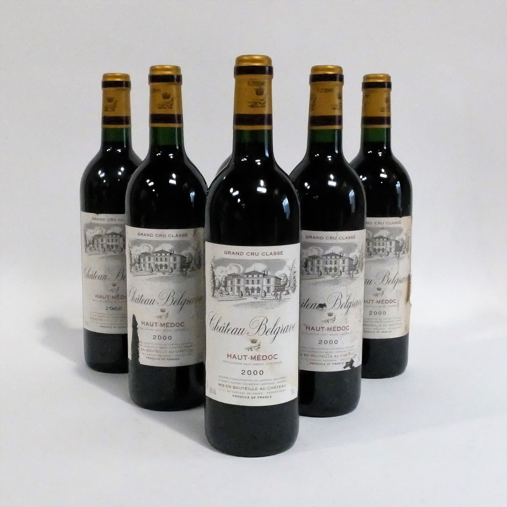 Null (HAUT-MÉDOC) Ensemble de 6 bouteilles du Château BELGRAVE, 5e Grand Cru Cla&hellip;