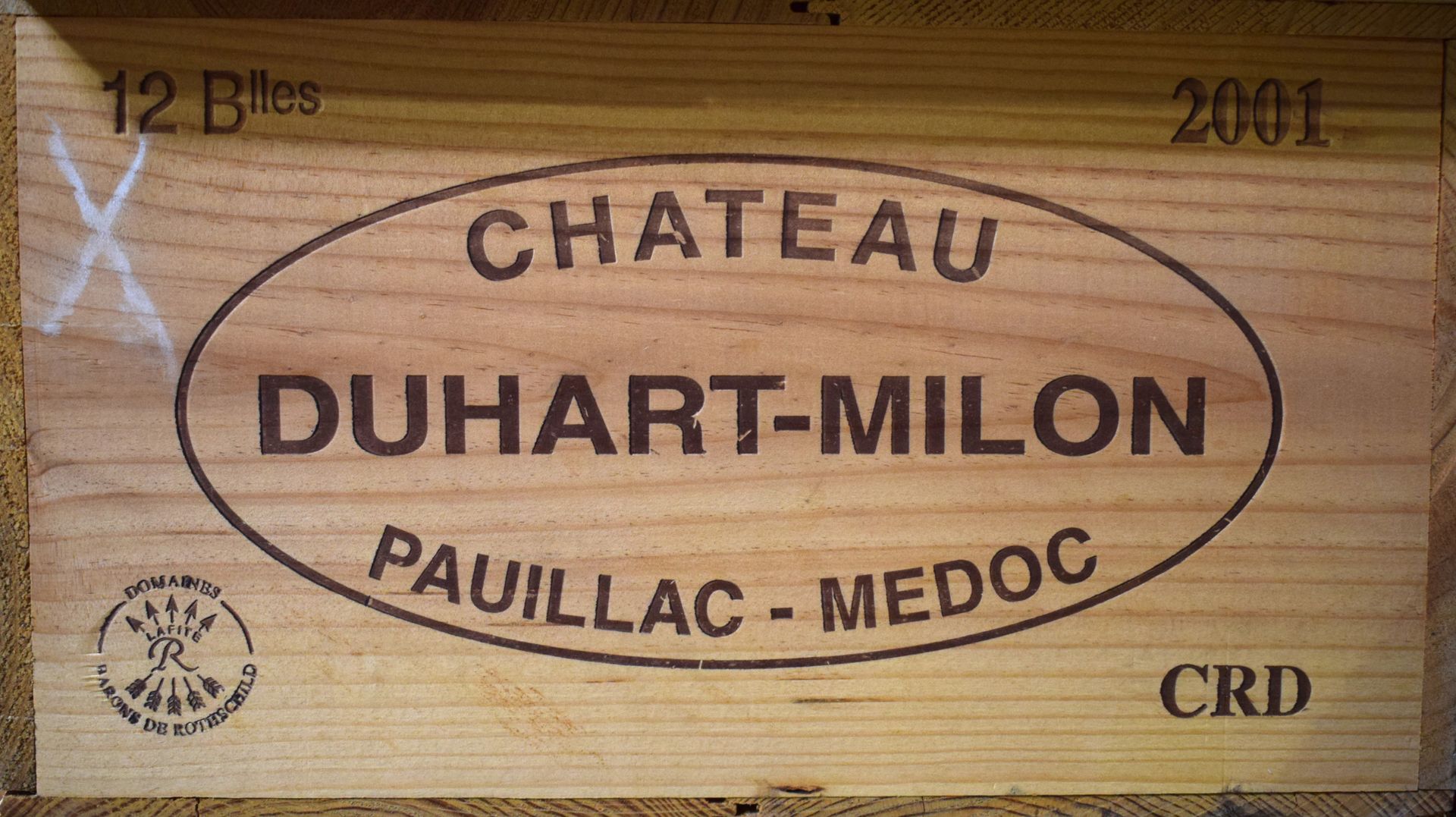 Null (PAUILLAC)木箱中，一套12瓶杜哈特-米隆酒庄，波亚克-梅多克产区，罗思柴尔德男爵酒庄，红葡萄酒，2001年份