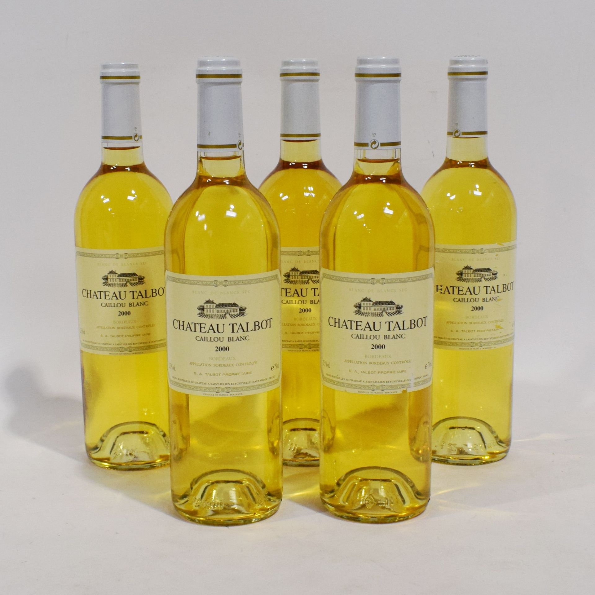 Null (HAUT-MÉDOC) Set of 5 bottles of Château TALBOT, Appellation Bordeaux Blanc&hellip;