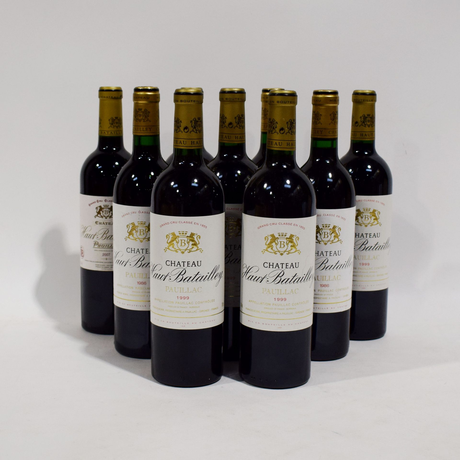 Null (PAUILLAC) Set of 9 bottles of Château HAUT-BATAILLEY, Grand Cru Classé in &hellip;