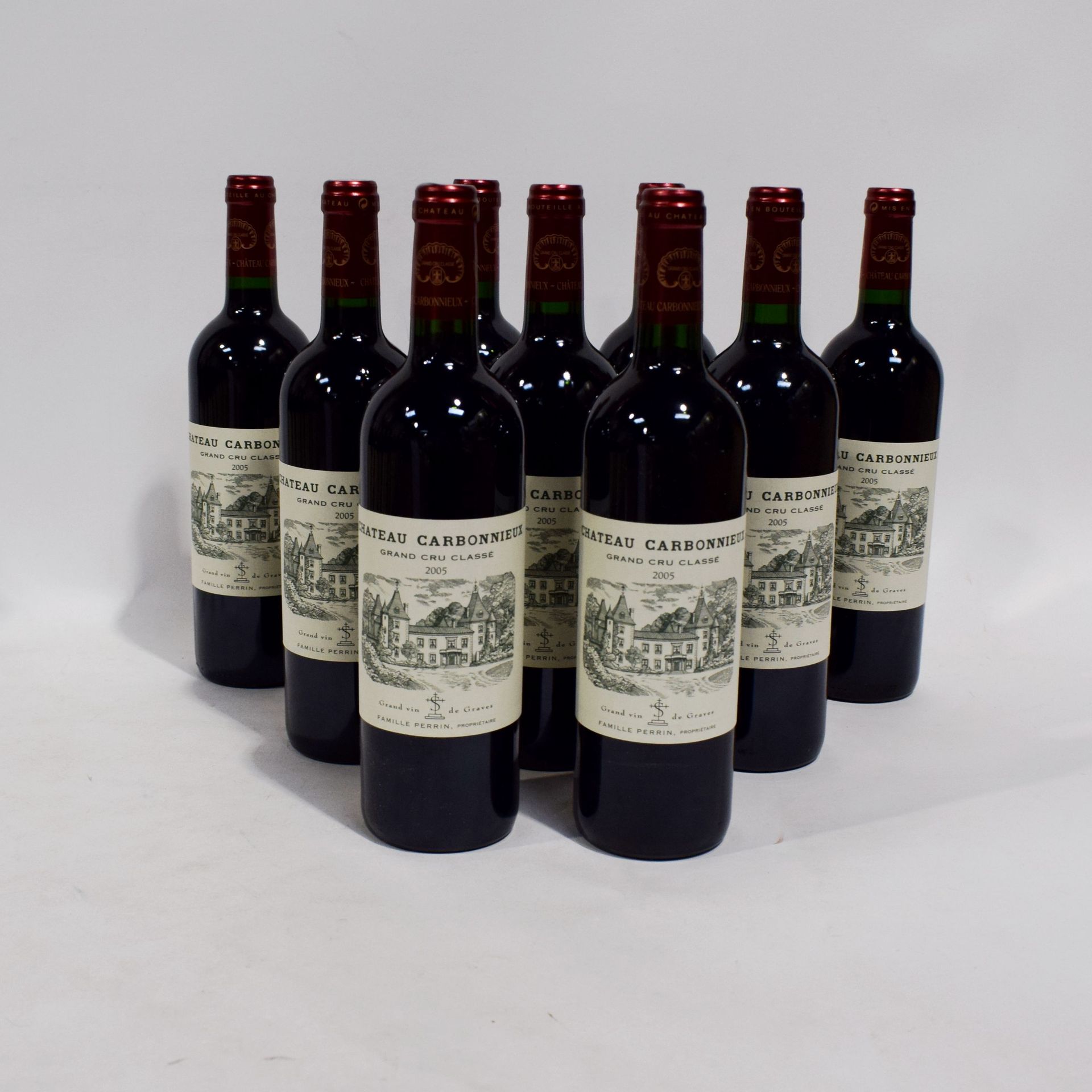 Null (GRAVES) Set di 9 bottiglie di Château CARBONNIEUX, Grand Cru Classé de Gra&hellip;