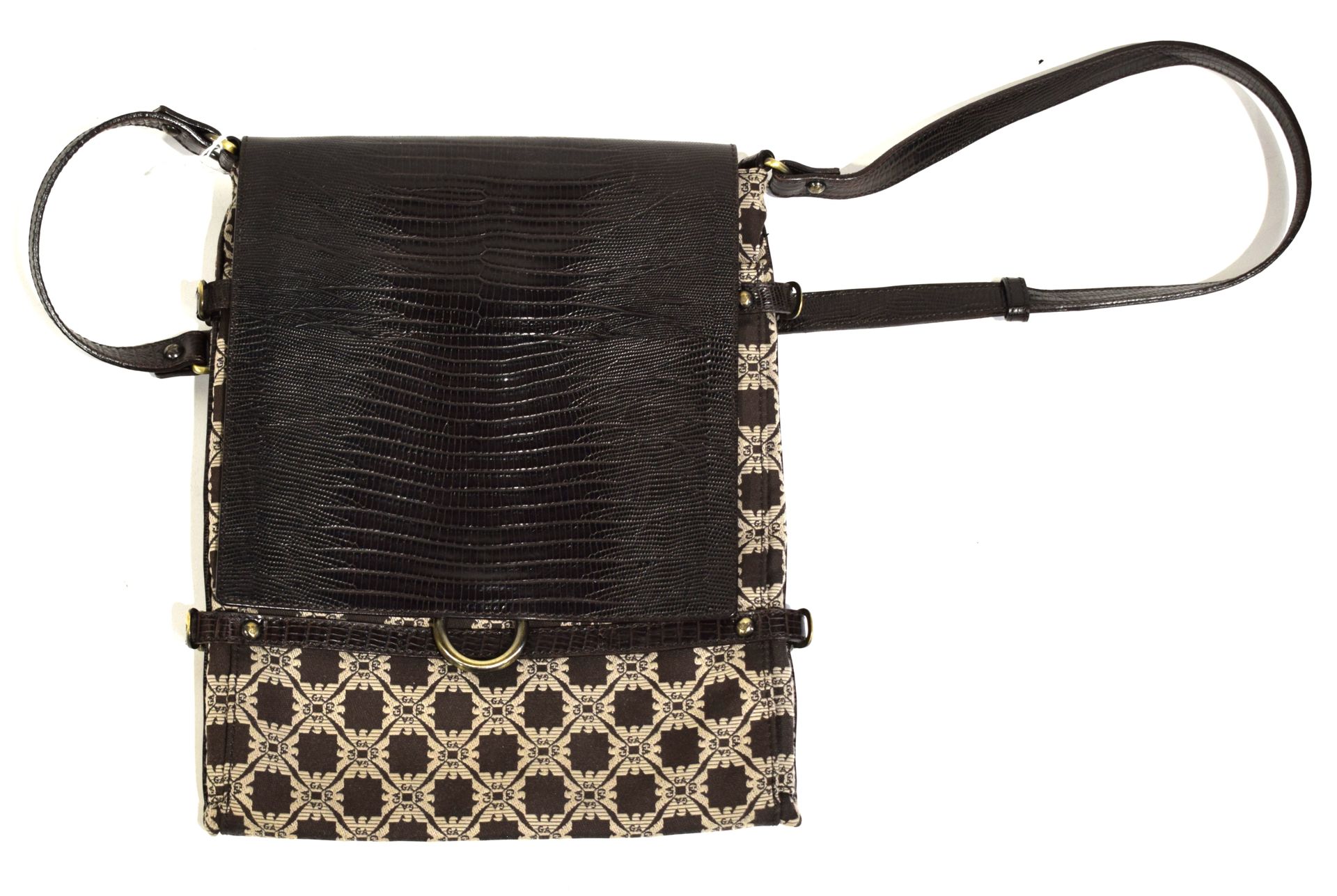 Null EMPORIO ARMANI 
Stofftasche mit Überschlag und Riemen aus Krokodilleder, 34&hellip;