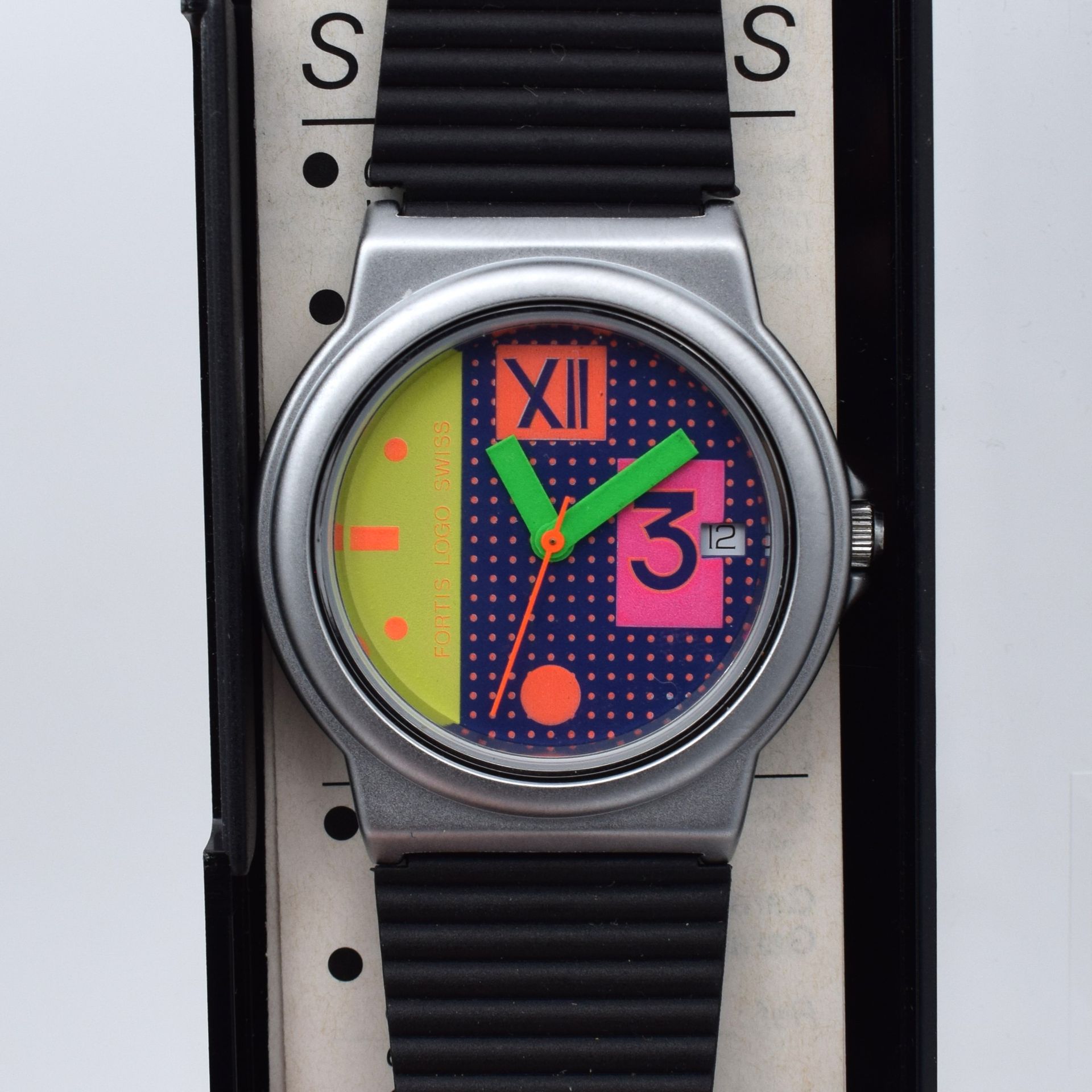 Null (FORTIS) Reloj suizo FORTIS LOGO modelo 39.32.11 G, años 90, en caja con in&hellip;