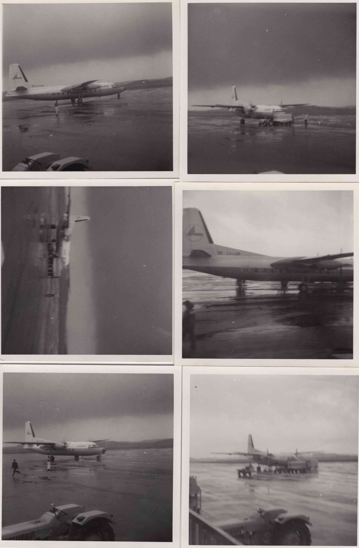 Null (AVIATION) Reunion of 5 photographs (8.5 x 8.5 cm) of a LUXAIR FOKKER F27-1&hellip;