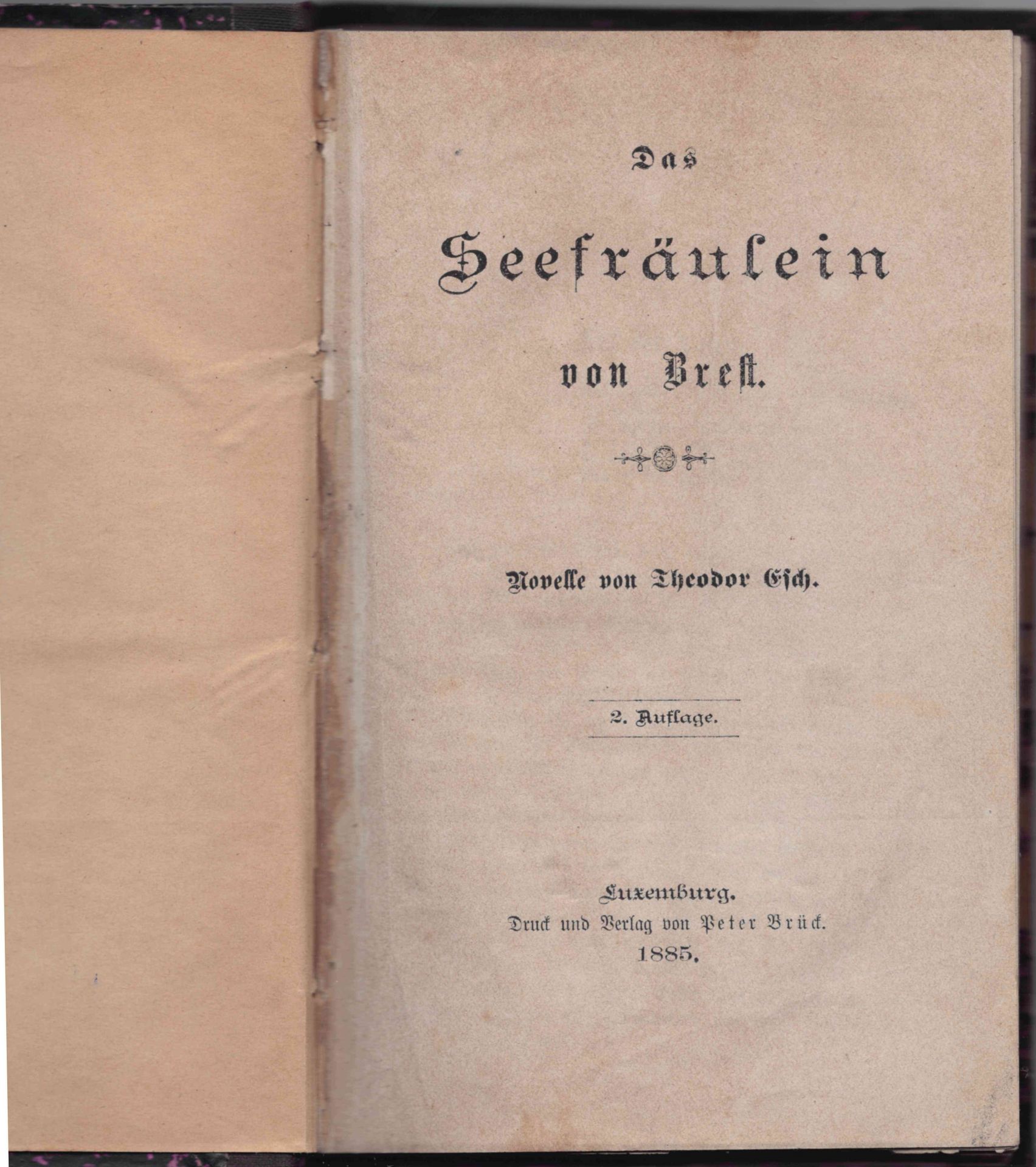 Null (LETTERATURA) Theodor ESCH: Das Seefräulein von Brest, Novelle, 2. Austage,&hellip;
