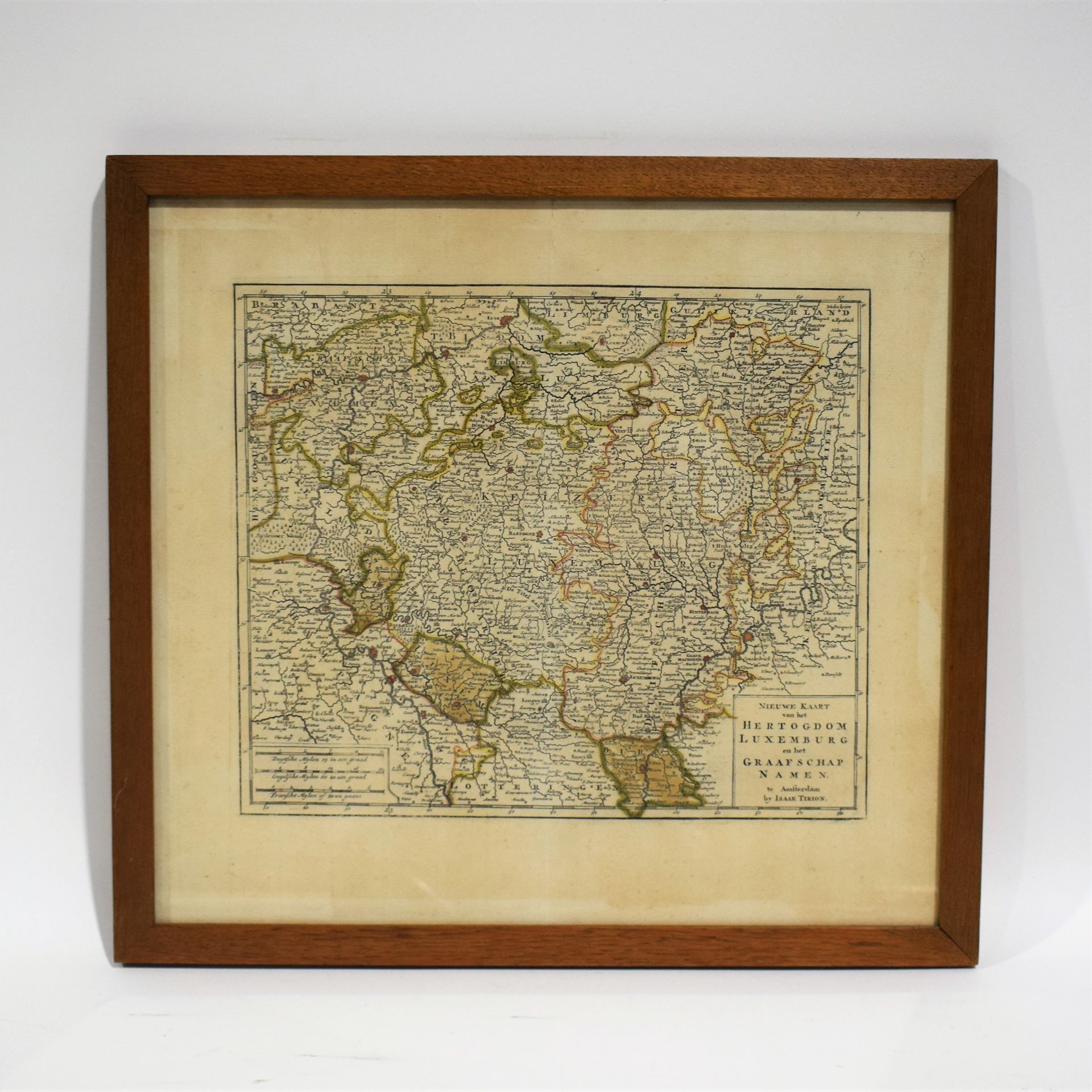 Null (MAP) Lightly watercolored antique map of the Duchy of Luxembourg: "NIEUWE &hellip;