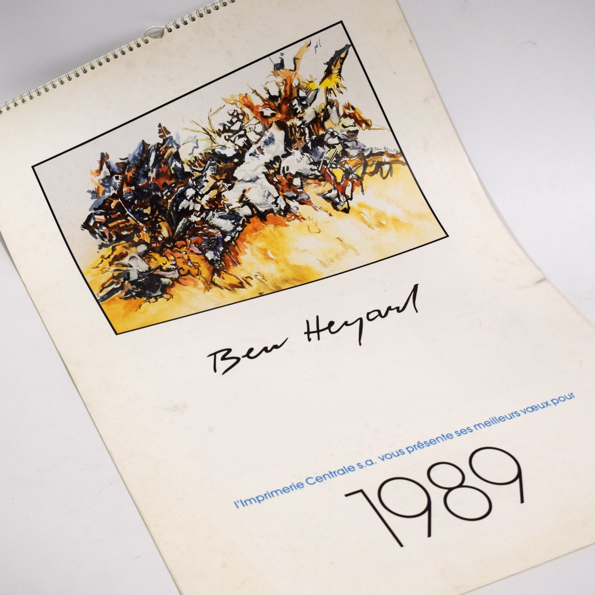 Null Ben HEYART: Kalender der Imprimerie Centrale für das Jahr 1989 mit 12 Kompo&hellip;